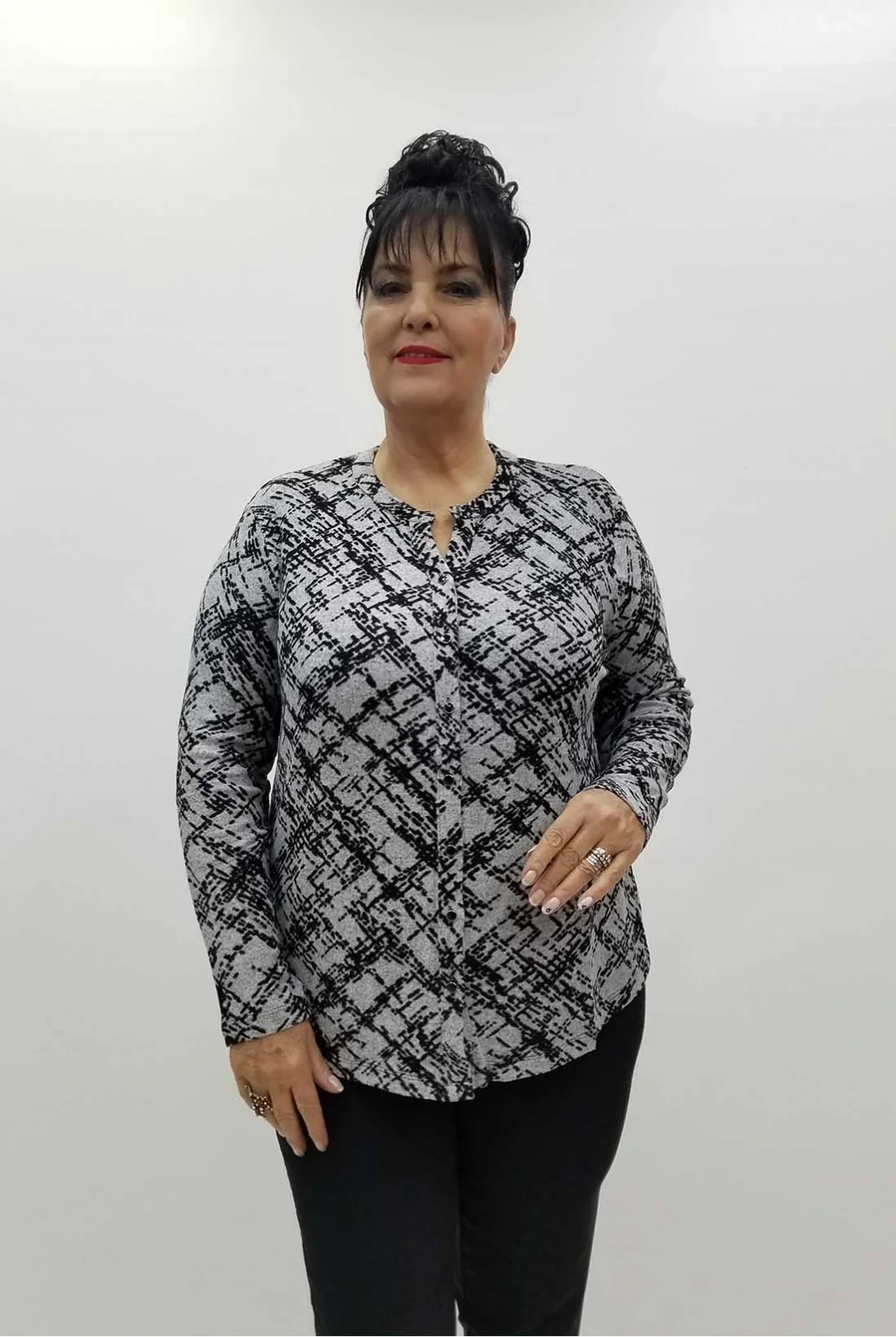 Miraggio Büyük Beden Bluz 4292 GRİ