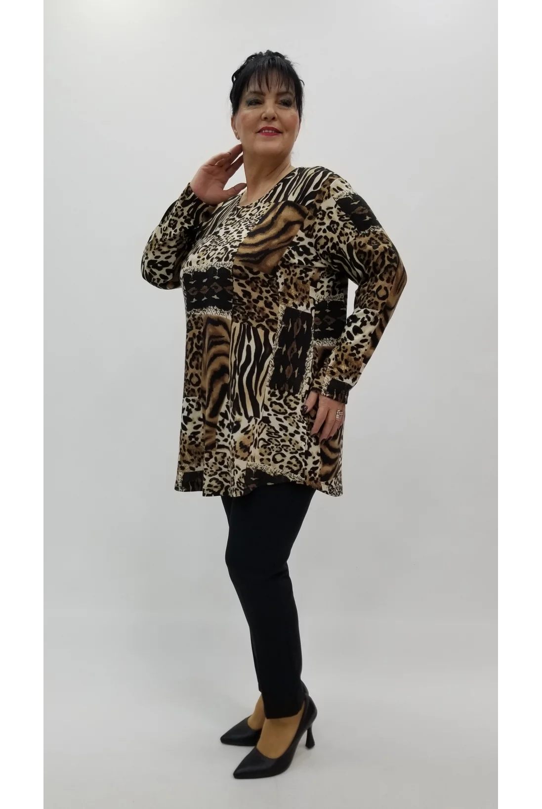 Miraggio Büyük Beden Bluz 4308 KAHVE