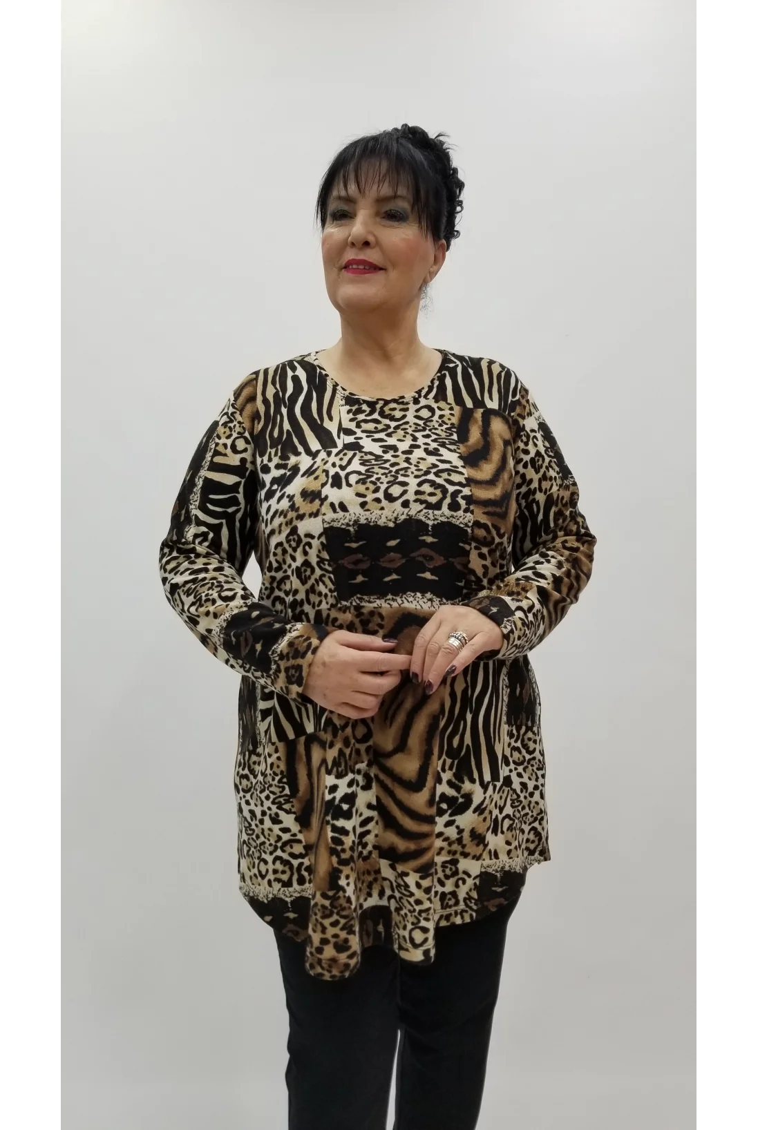 Miraggio Büyük Beden Bluz 4308 KAHVE