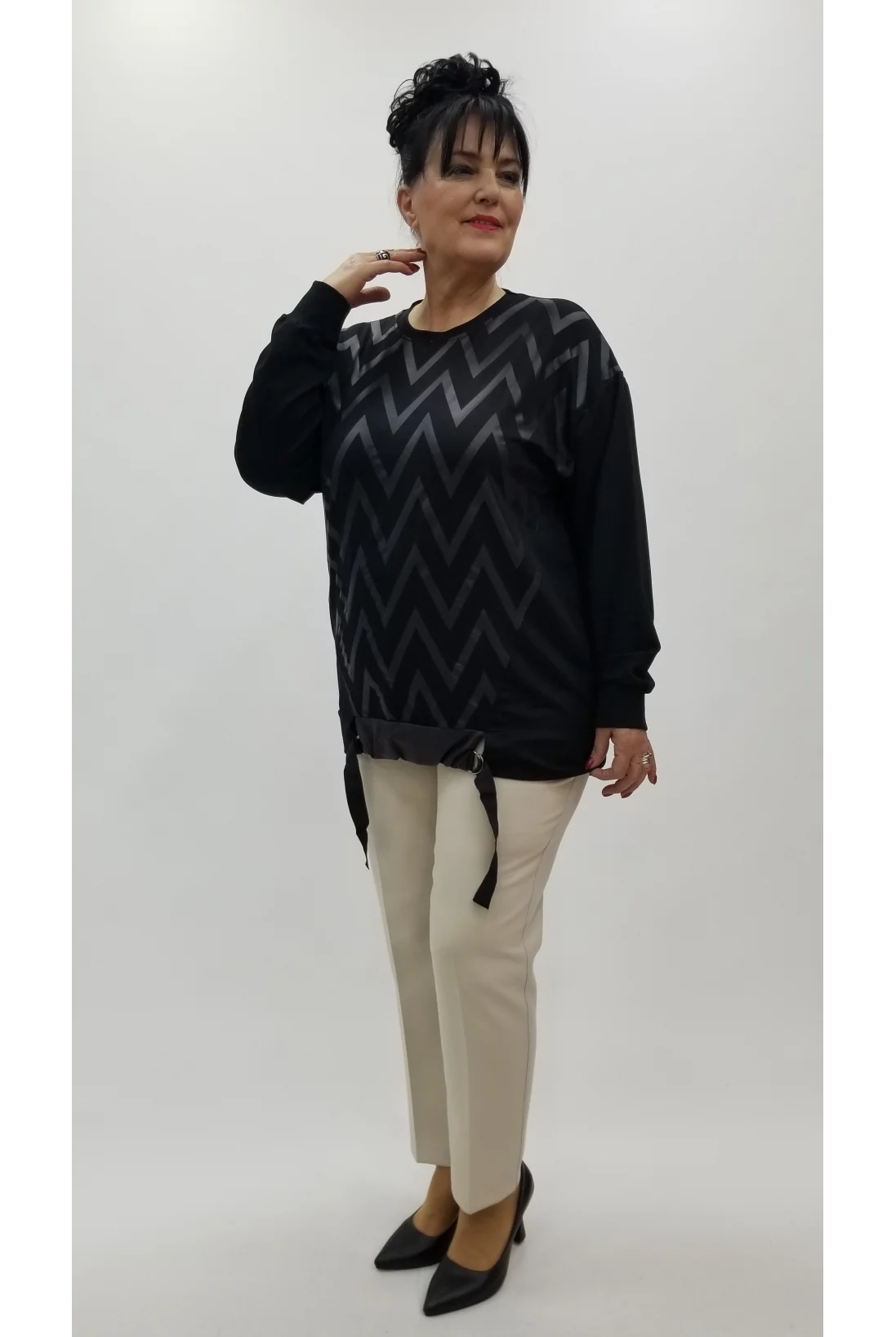 Miraggio Büyük Beden Bluz 4330 SİYAH