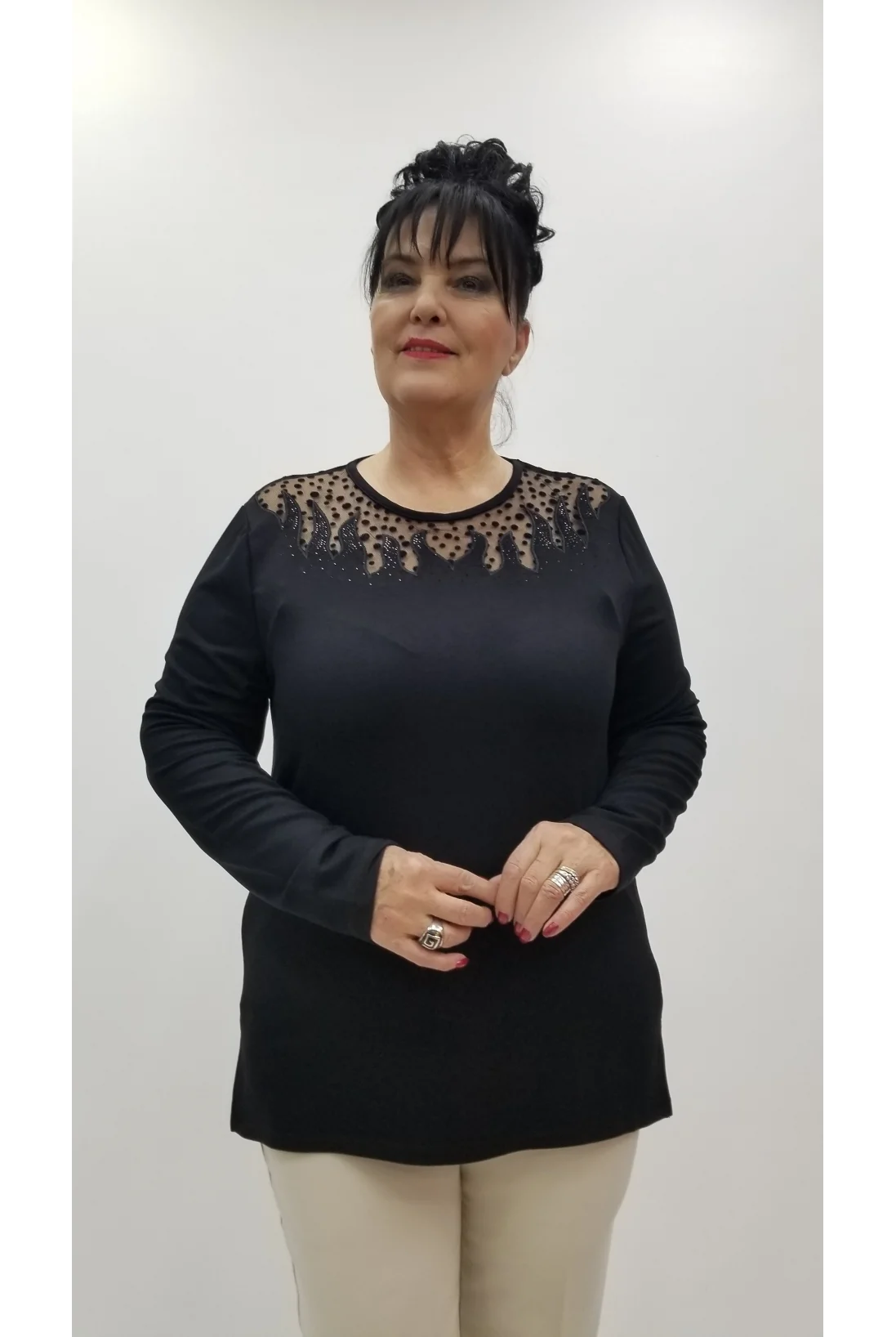 Miraggio Büyük Beden Bluz 4331 SİYAH