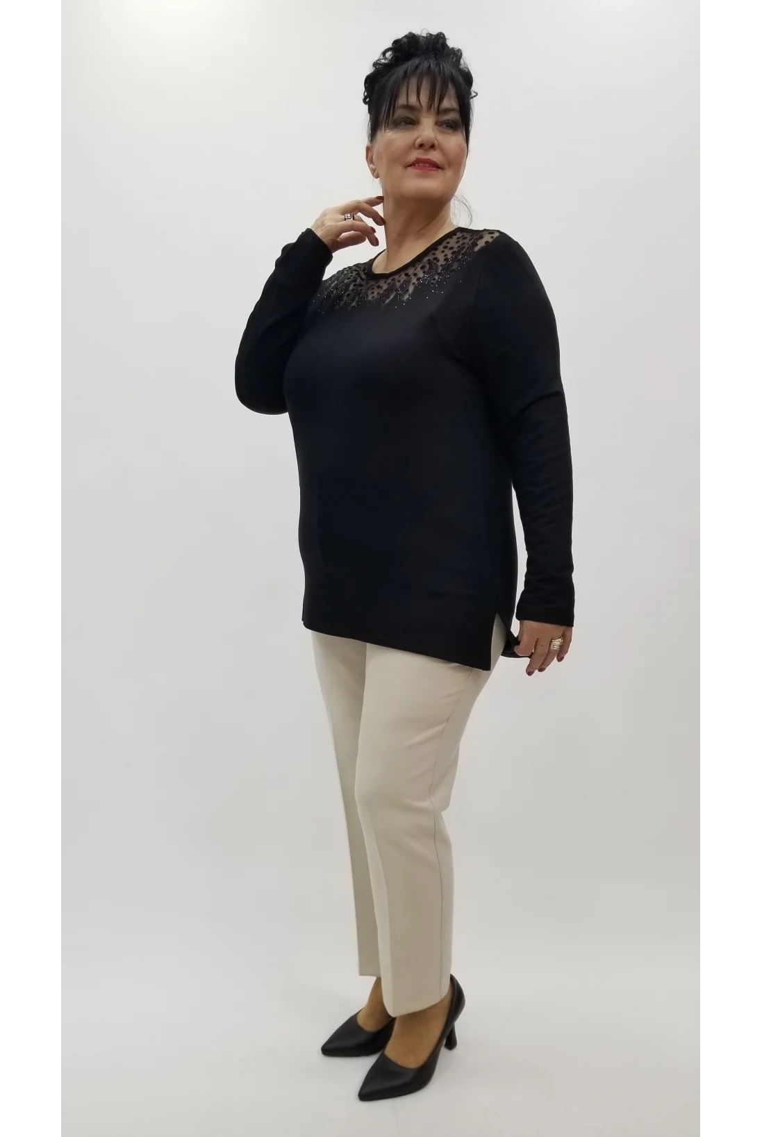 Miraggio Büyük Beden Bluz 4331 SİYAH