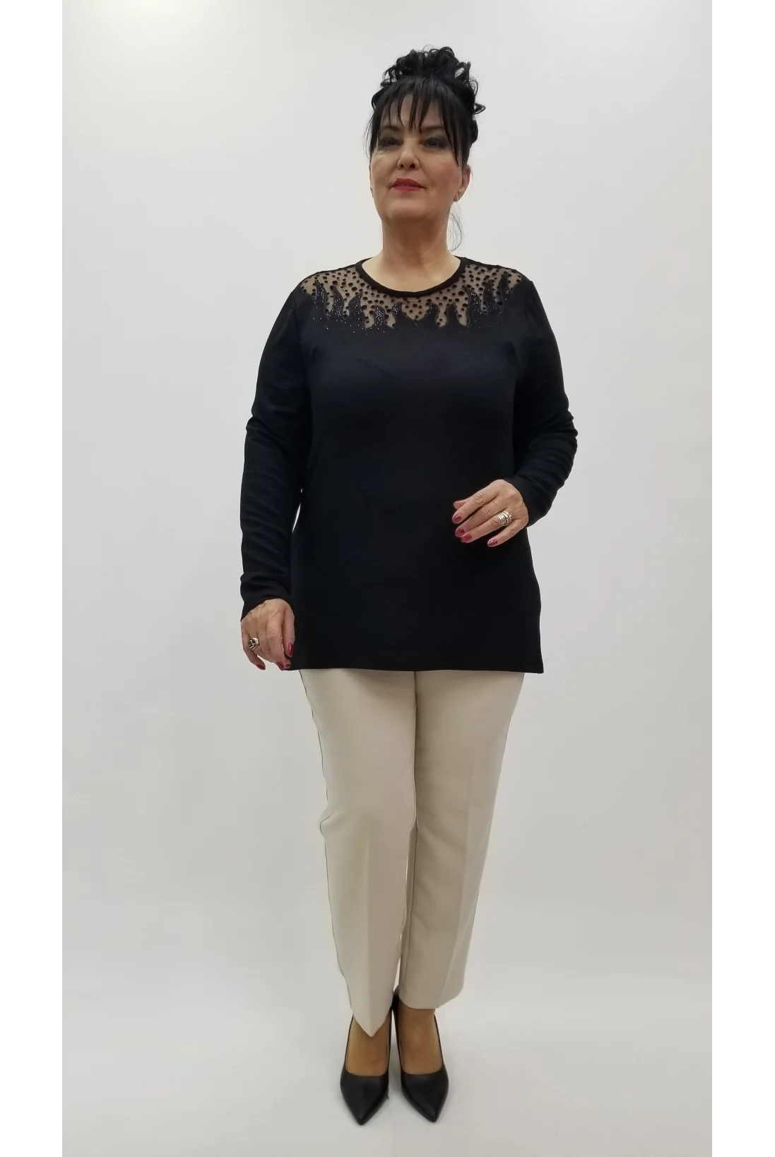 Miraggio Büyük Beden Bluz 4331 SİYAH