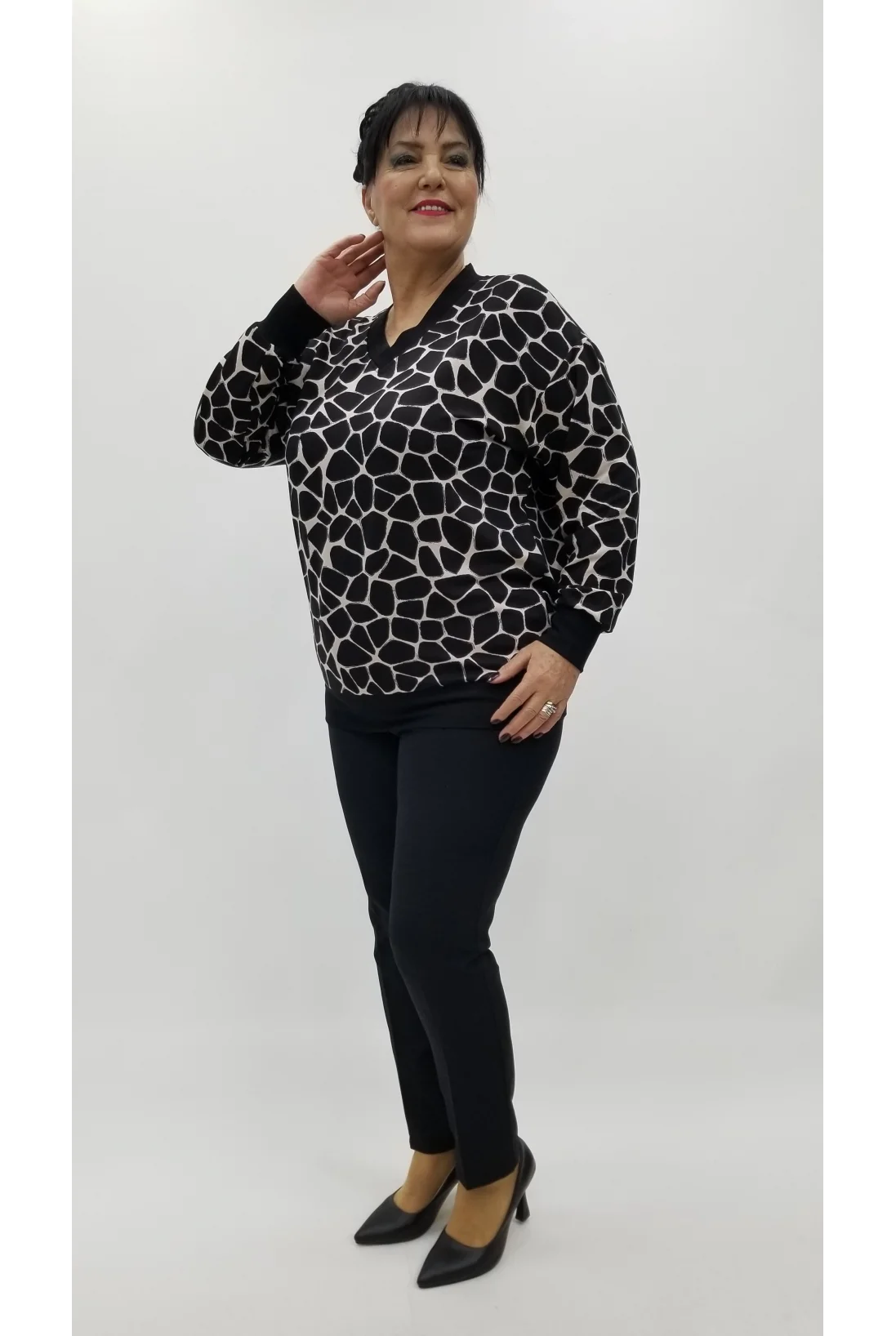 Miraggio Büyük Beden Bluz 4332 SİYAH