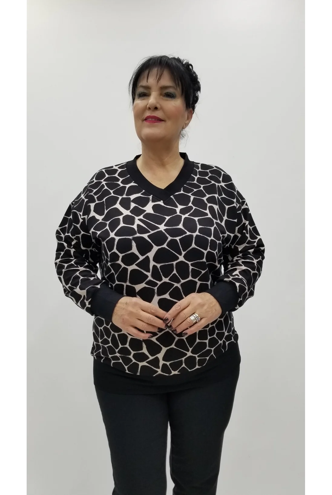 Miraggio Büyük Beden Bluz 4332 SİYAH