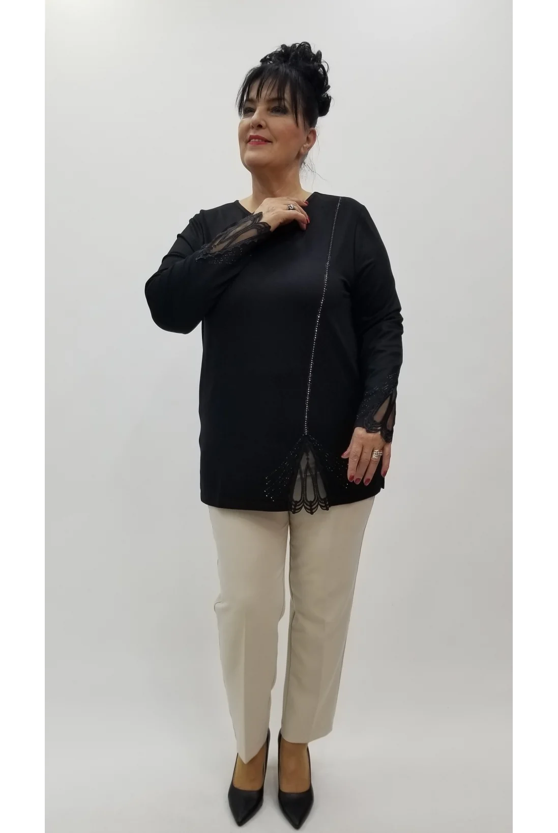 Miraggio Büyük Beden Bluz 4347 SİYAH