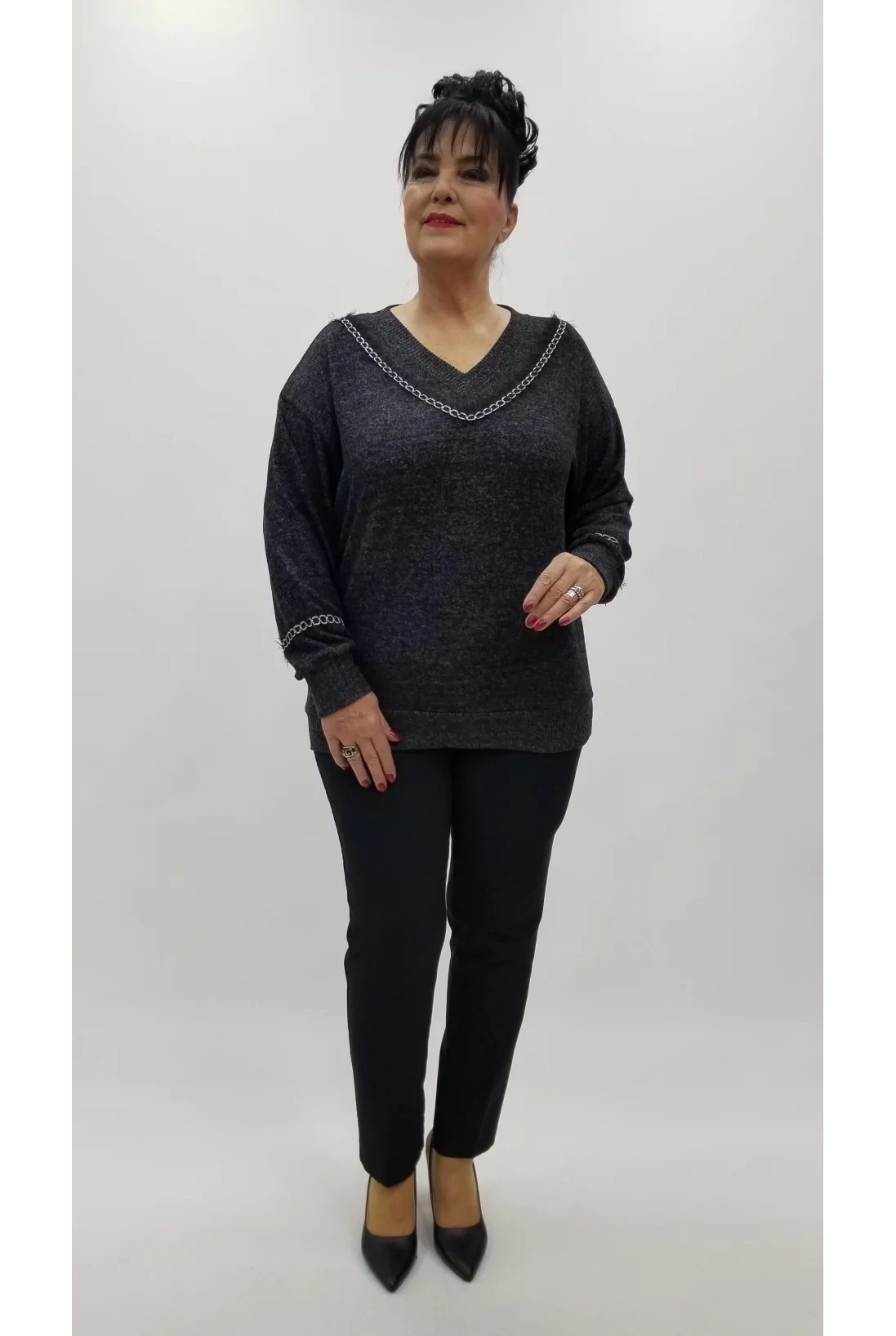 Miraggio Büyük Beden Bluz 4360 SİYAH