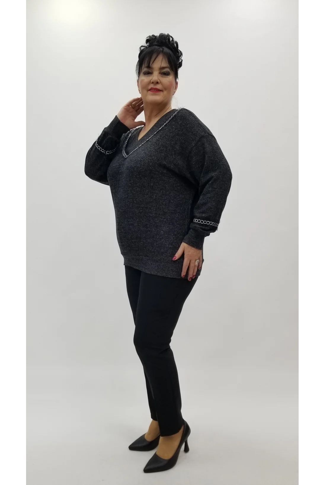 Miraggio Büyük Beden Bluz 4360 SİYAH