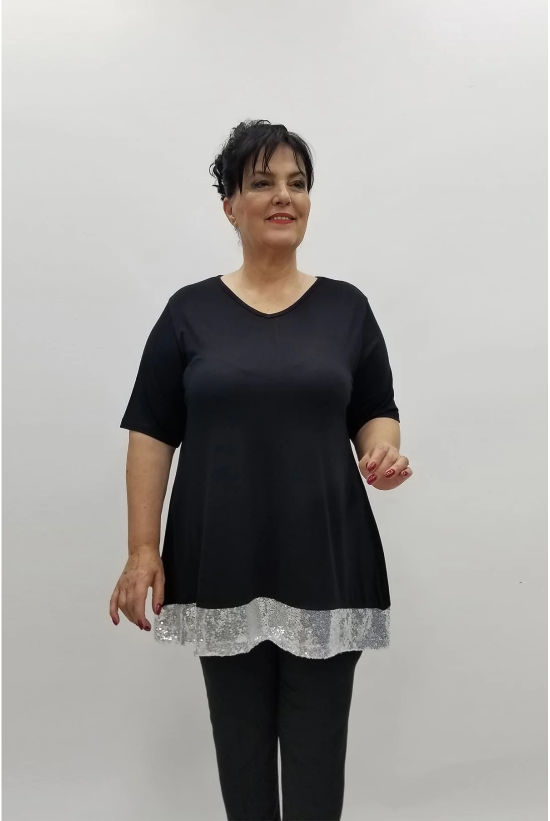 Miraggio Büyük Beden Bluz 97762 GÜMÜŞ