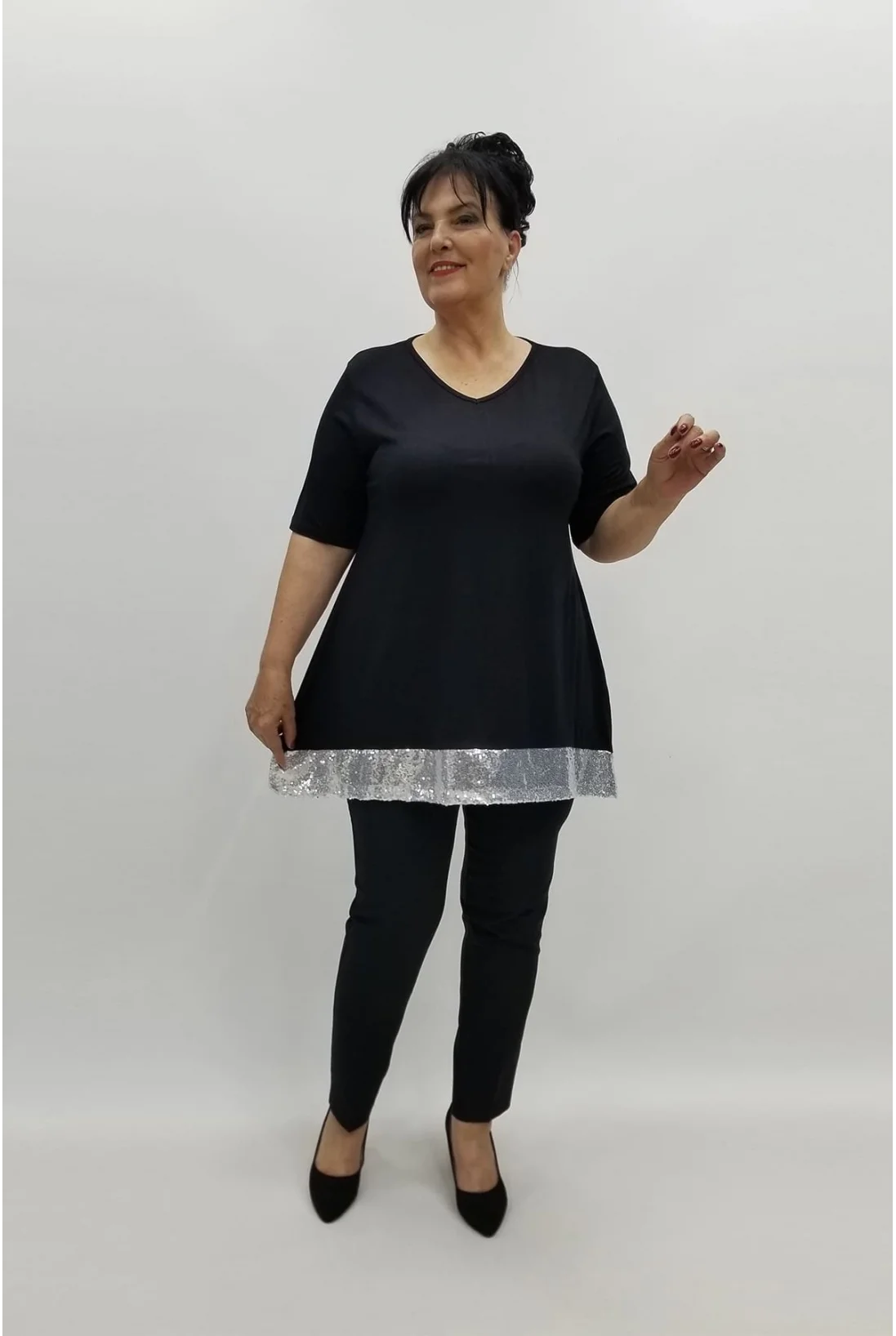 Miraggio Büyük Beden Bluz 97762 GÜMÜŞ