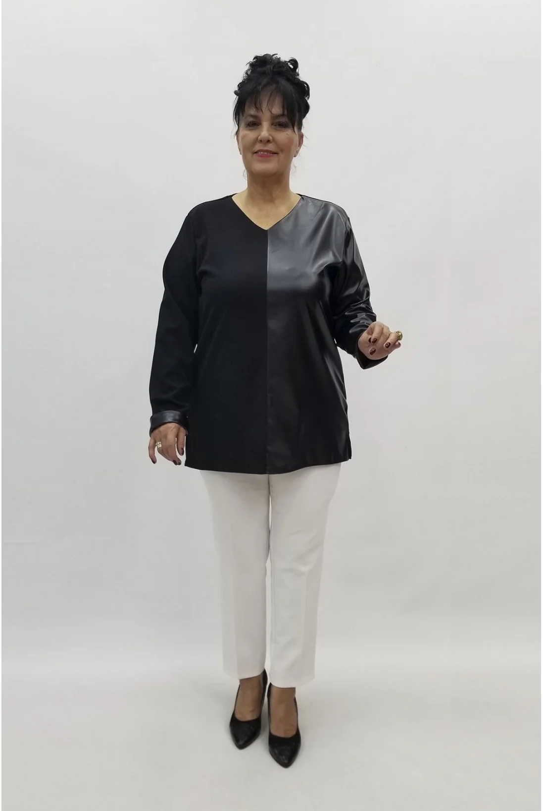 Miraggio Büyük Beden Bluz 98050 SİYAH