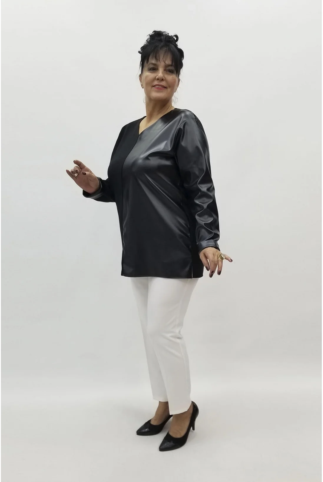 Miraggio Büyük Beden Bluz 98050 SİYAH