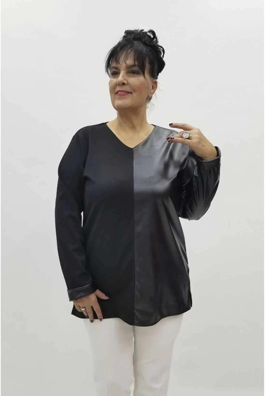 Miraggio Büyük Beden Bluz 98050 SİYAH