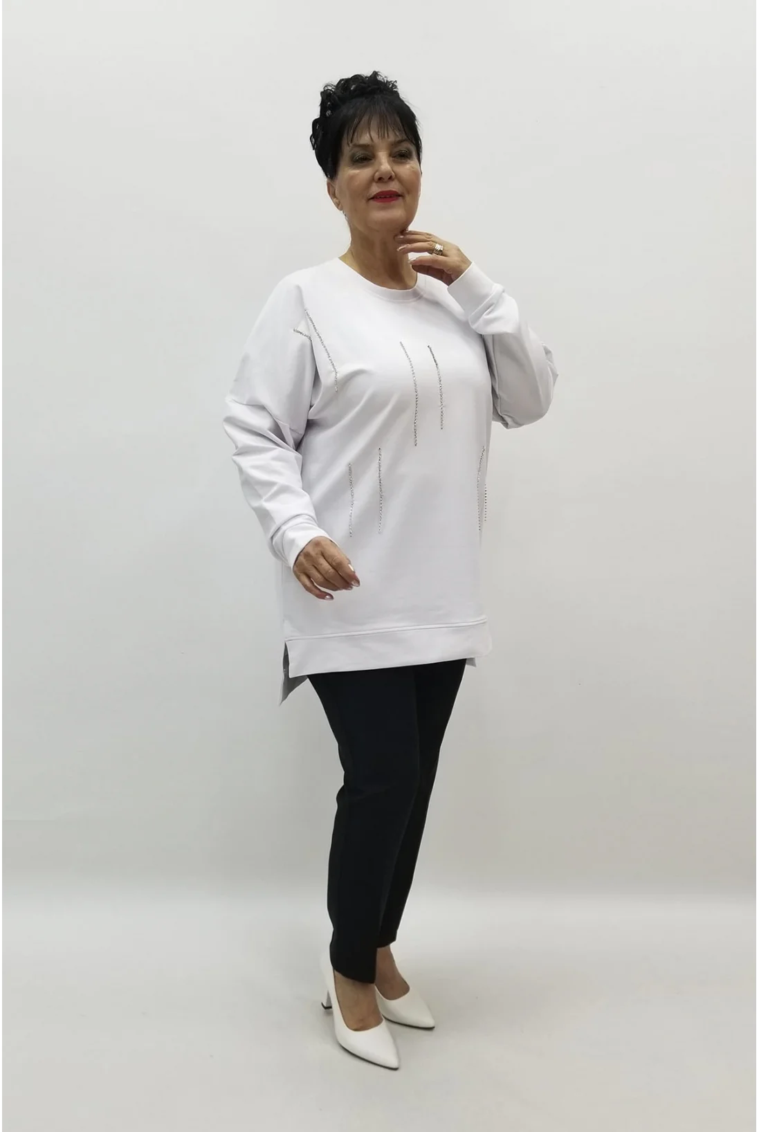 Miraggio Büyük Beden Bluz 98355 BEYAZ