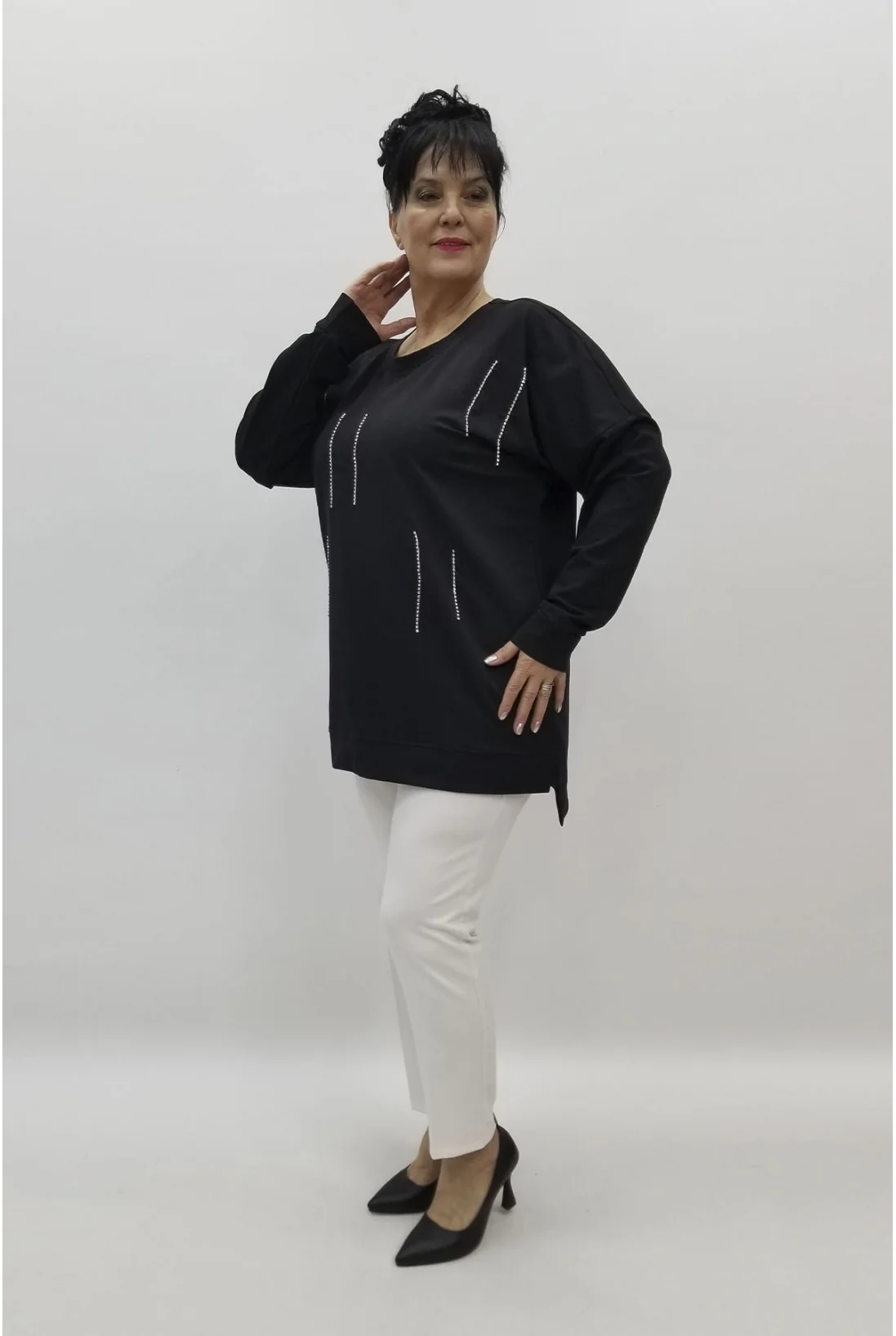 Miraggio Büyük Beden Bluz 98355 SİYAH