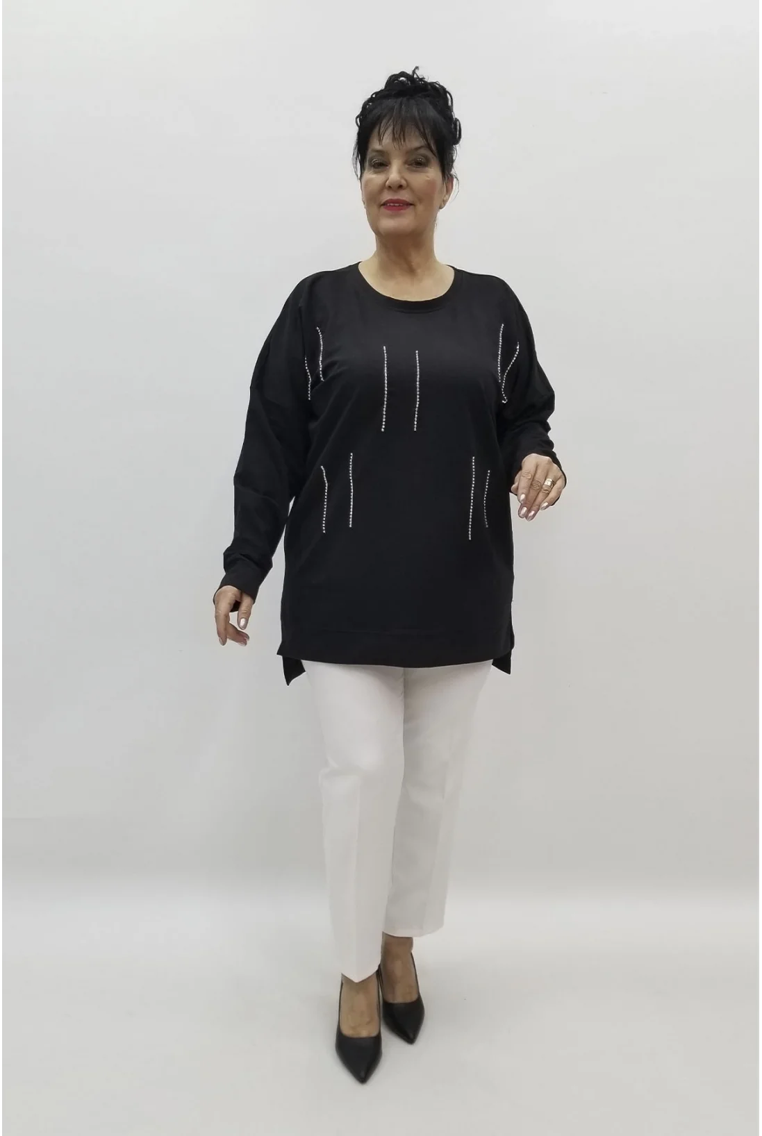 Miraggio Büyük Beden Bluz 98355 SİYAH