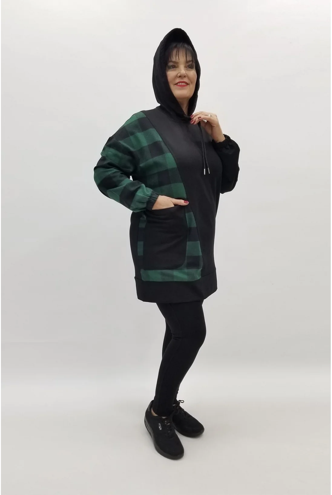 Miraggio Büyük Beden Bluz 98373 SİYAH/YEŞİL