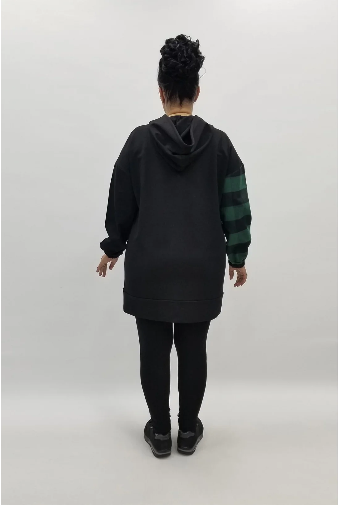 Miraggio Büyük Beden Bluz 98373 SİYAH/YEŞİL