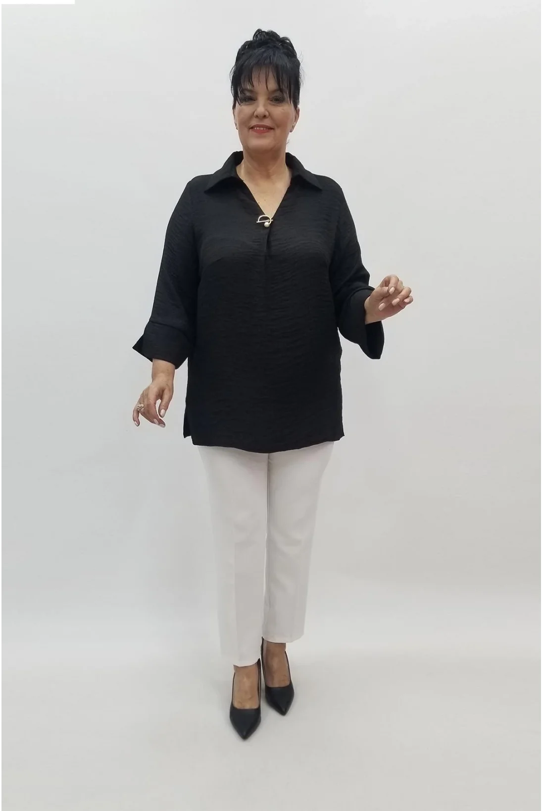 Miraggio Büyük Beden Bluz 98394 SİYAH