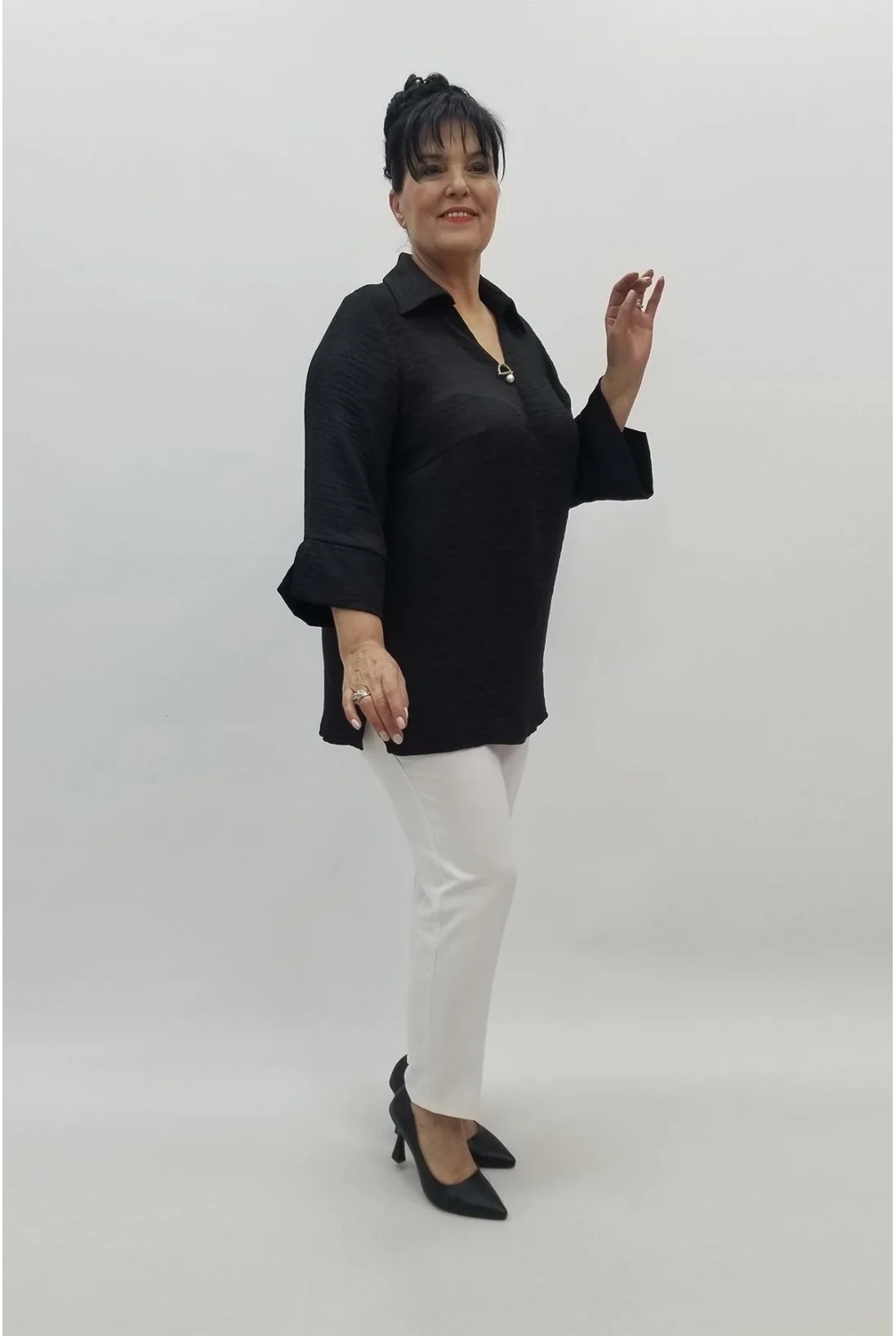 Miraggio Büyük Beden Bluz 98394 SİYAH