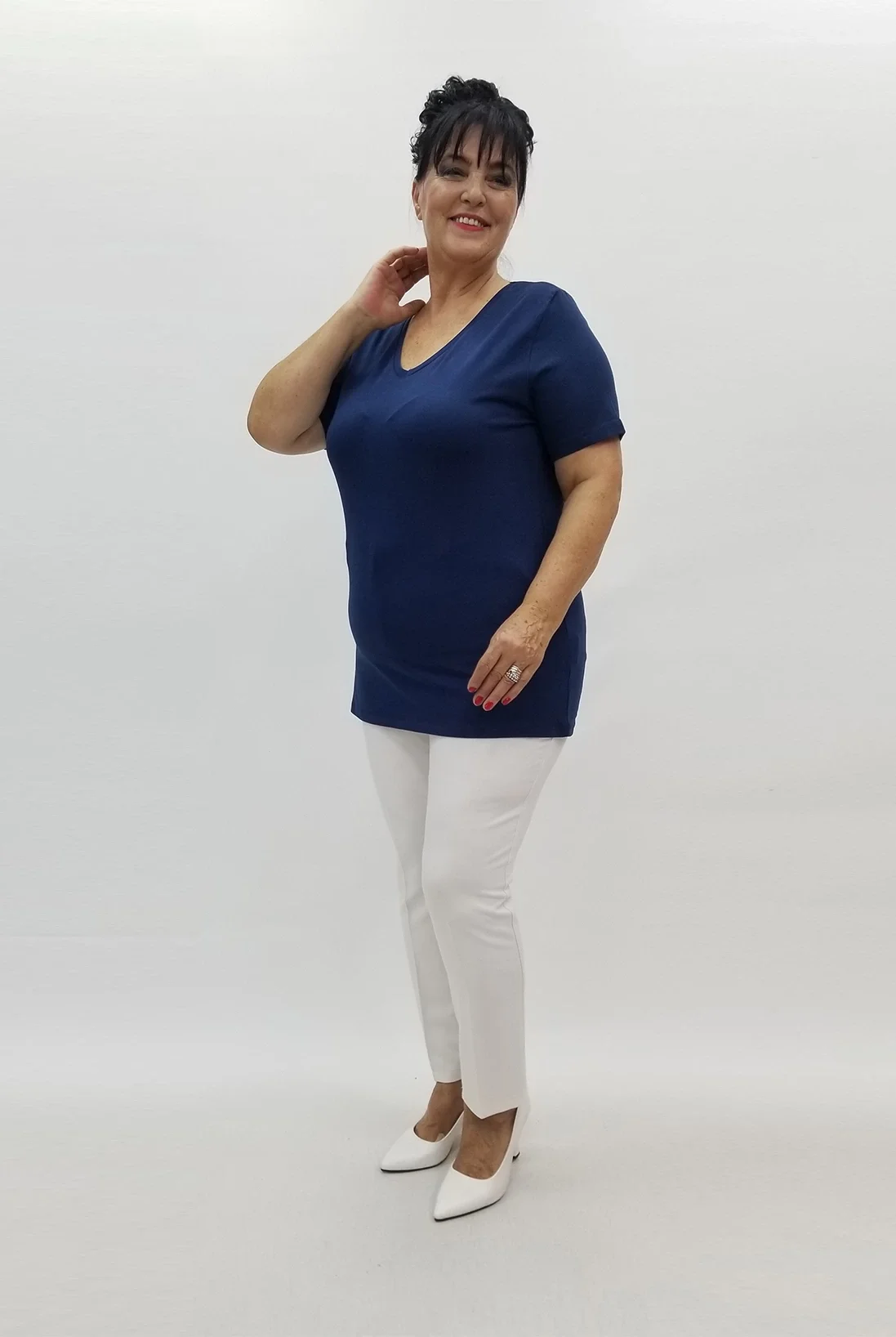 Miraggio Büyük Beden Bluz 98401 LACİVERT