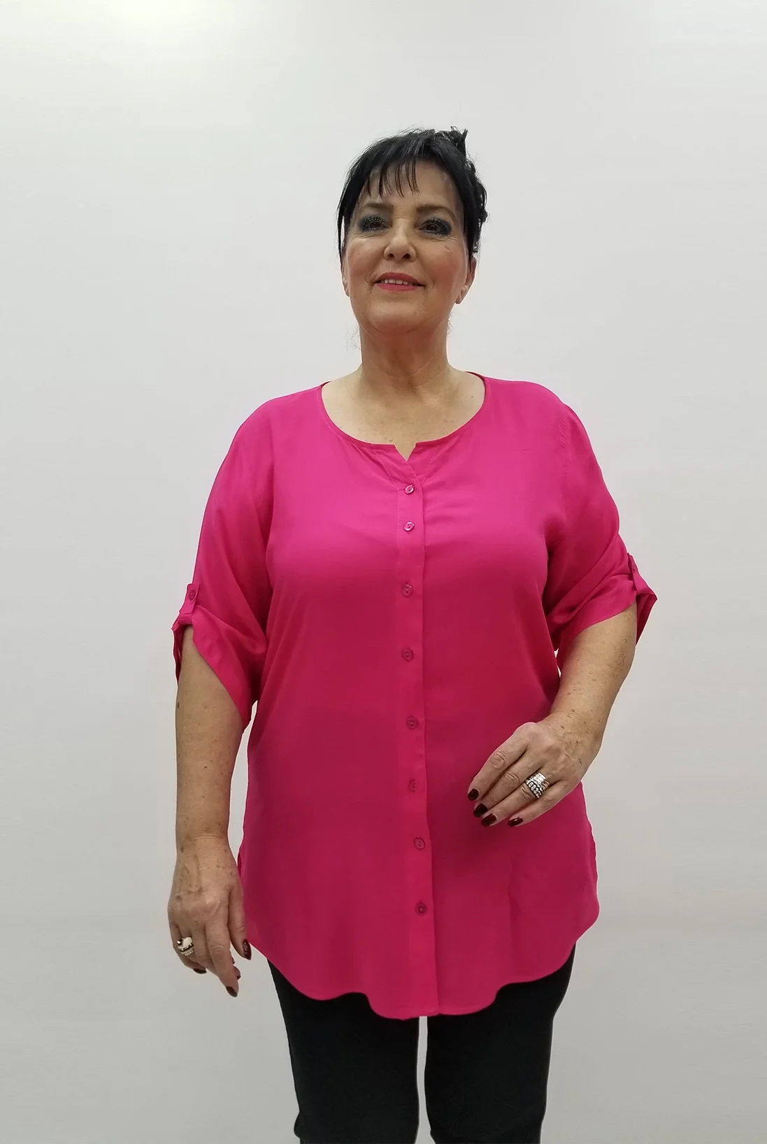 Miraggio Büyük Beden Bluz 98459 FUŞYA