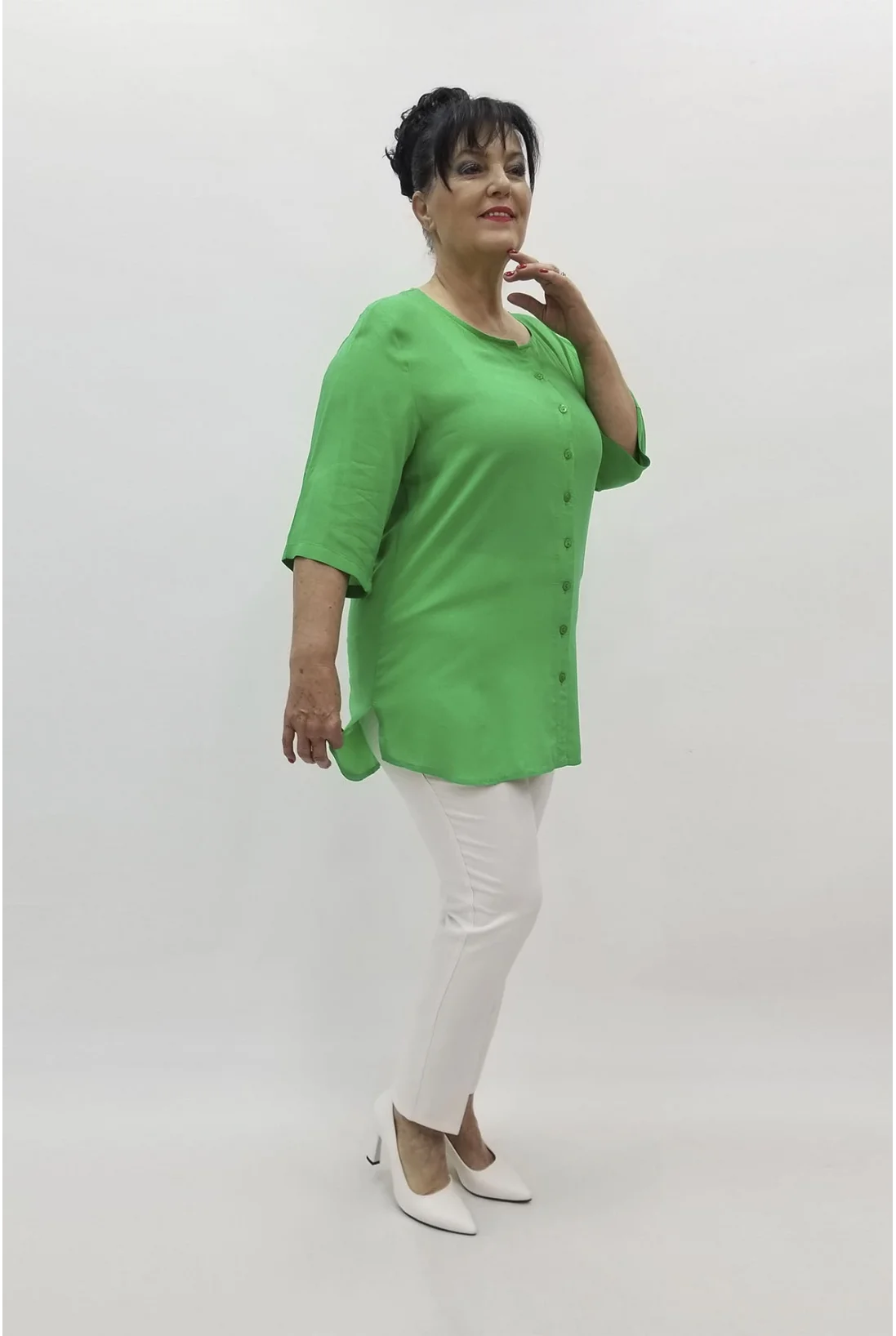 Miraggio Büyük Beden Bluz 98459 YEŞİL