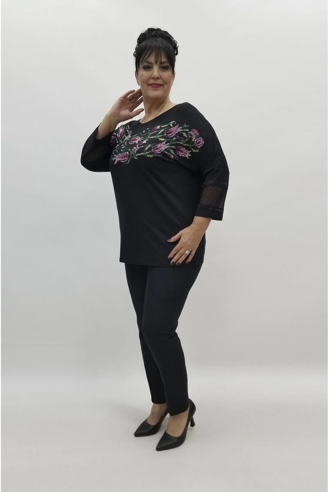 Miraggio Büyük Beden Bluz 98632 SİYAH