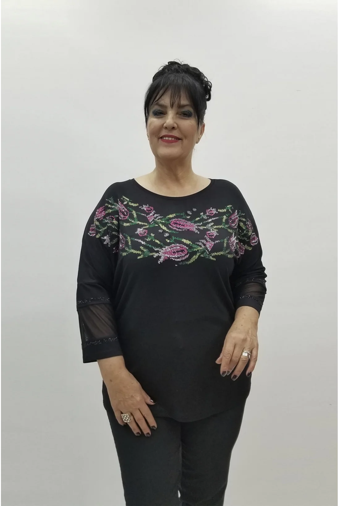 Miraggio Büyük Beden Bluz 98632 SİYAH