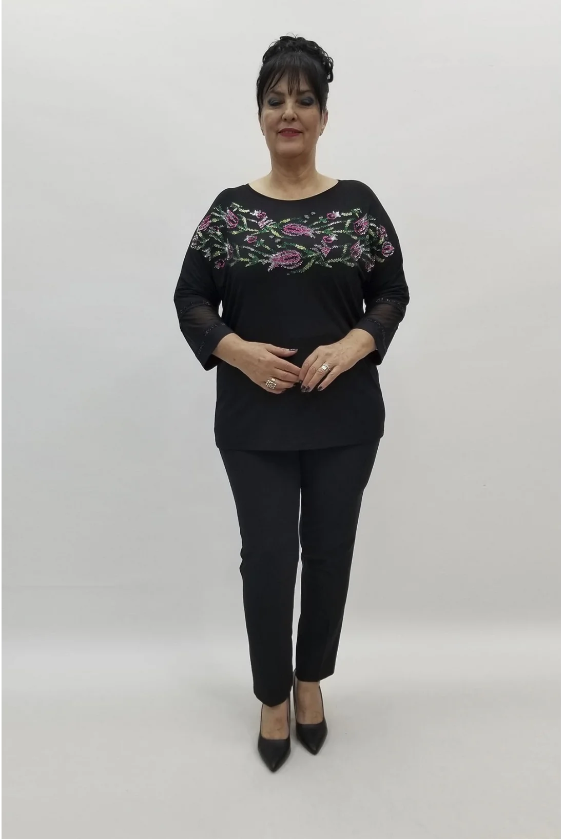 Miraggio Büyük Beden Bluz 98632 SİYAH