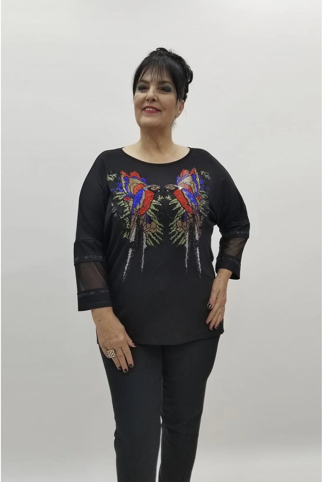 Miraggio Büyük Beden Bluz 98633 SİYAH