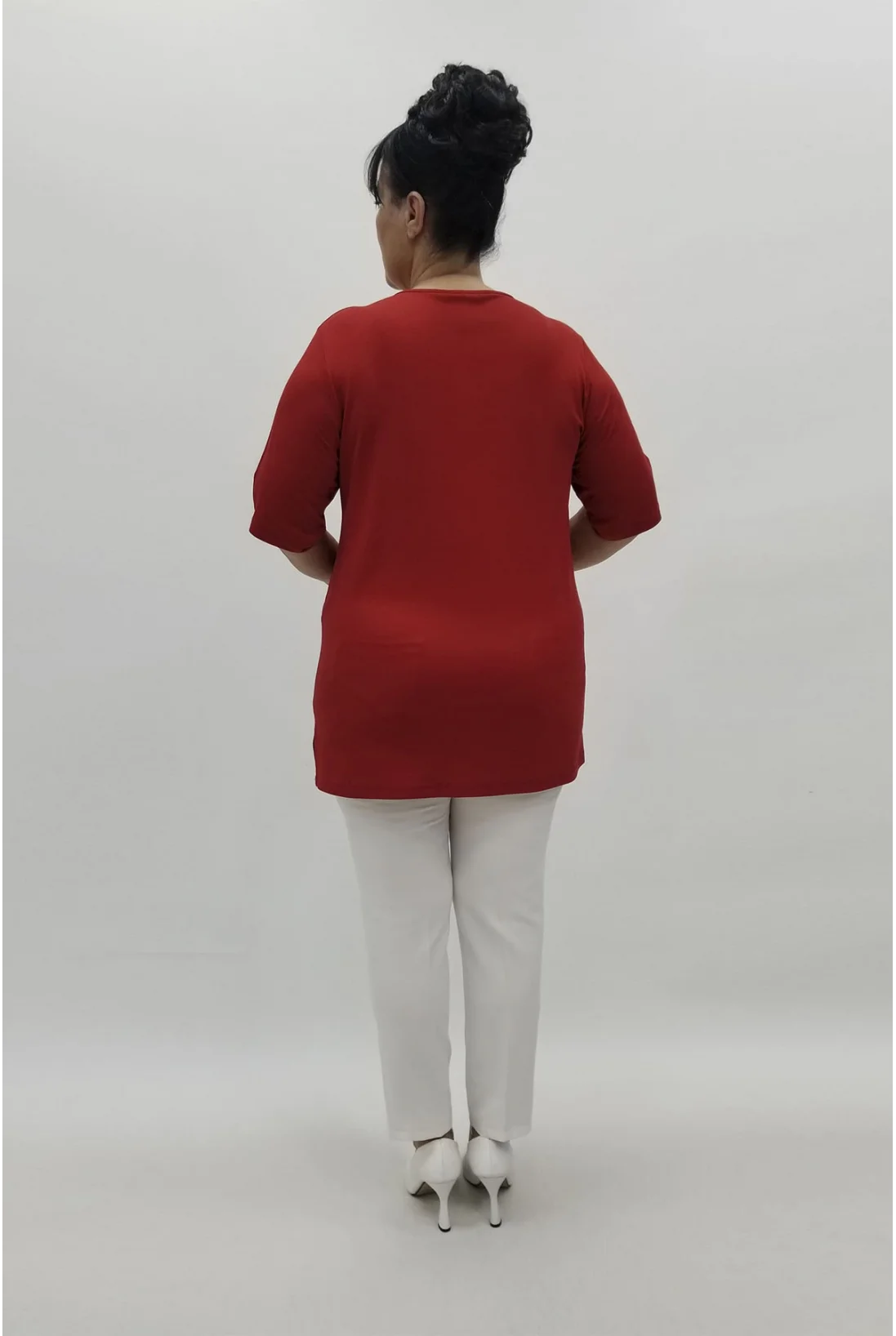 Miraggio Büyük Beden Bluz 98701 KIRMIZI