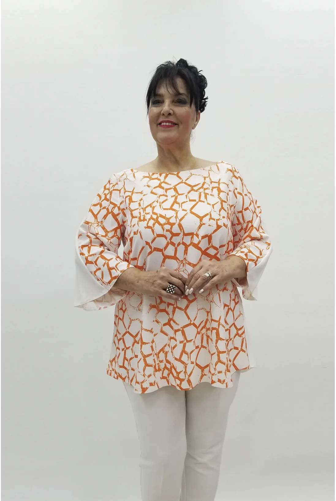 Miraggio Büyük Beden Bluz 98704 ORANJ