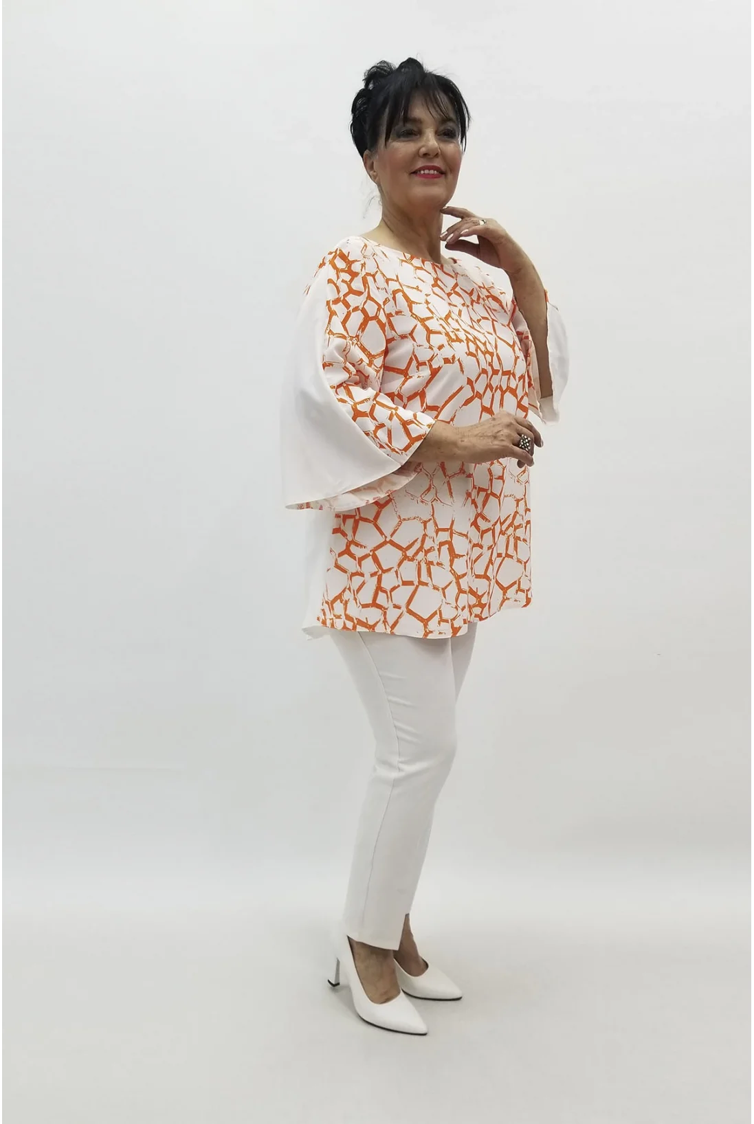 Miraggio Büyük Beden Bluz 98704 ORANJ