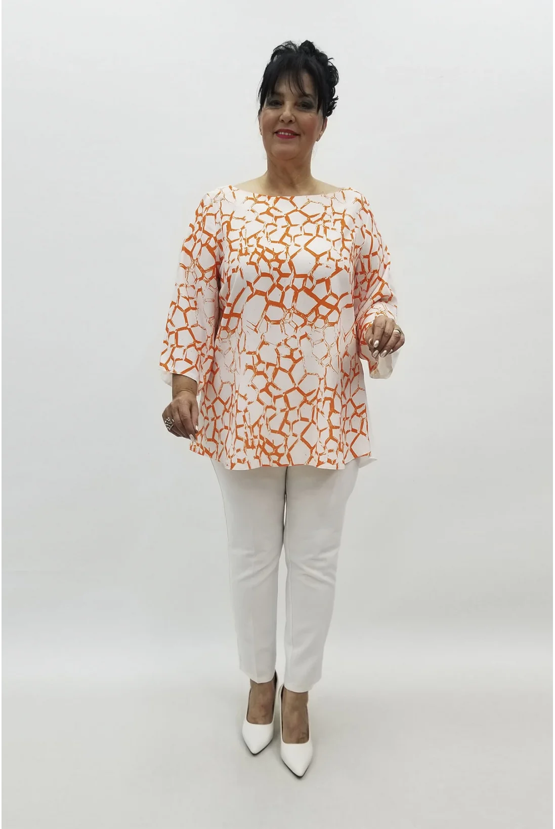 Miraggio Büyük Beden Bluz 98704 ORANJ