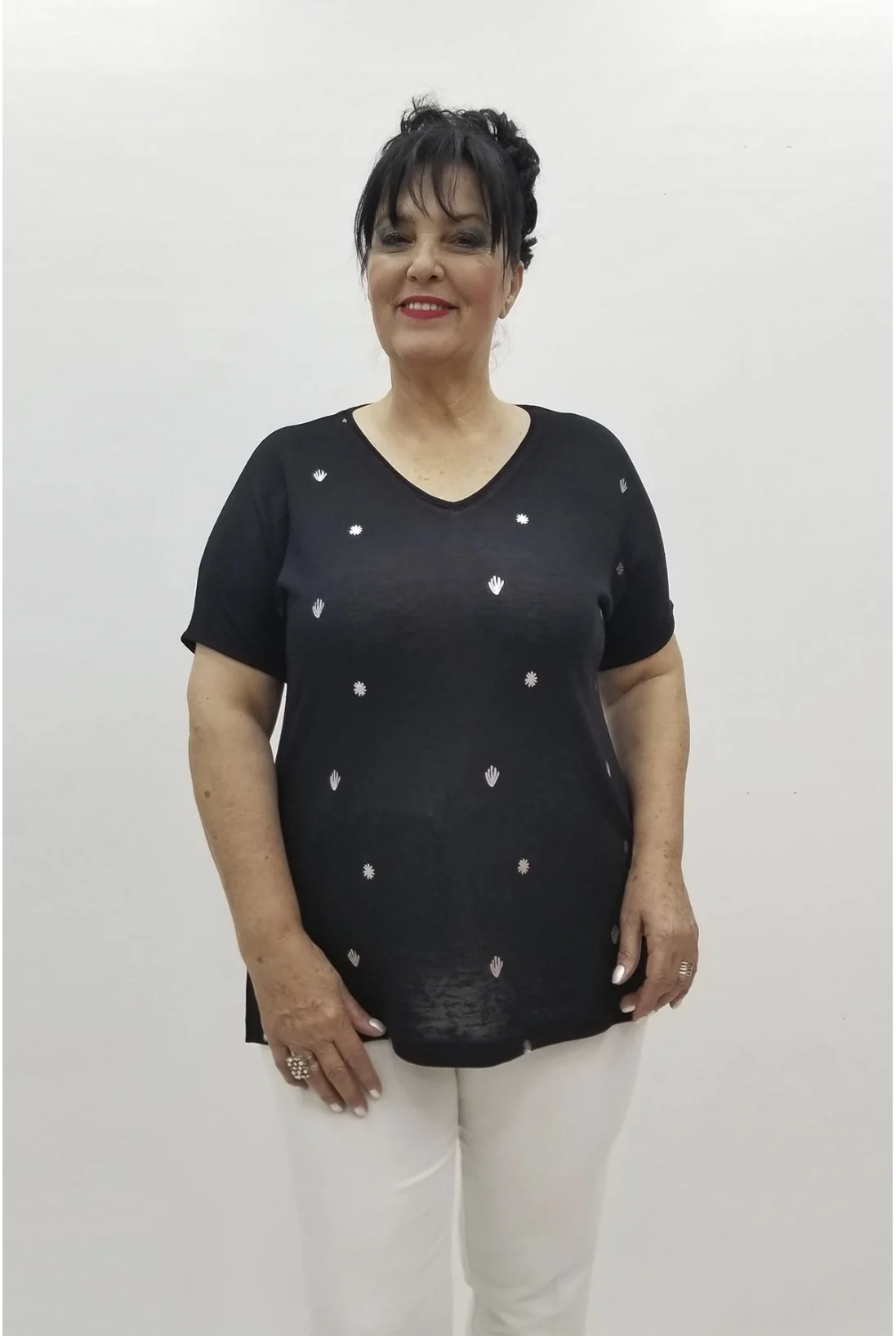 Miraggio Büyük Beden Bluz 98726 SİYAH