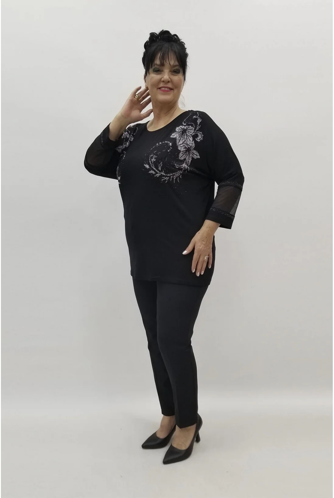 Miraggio Büyük Beden Bluz 98735 SİYAH