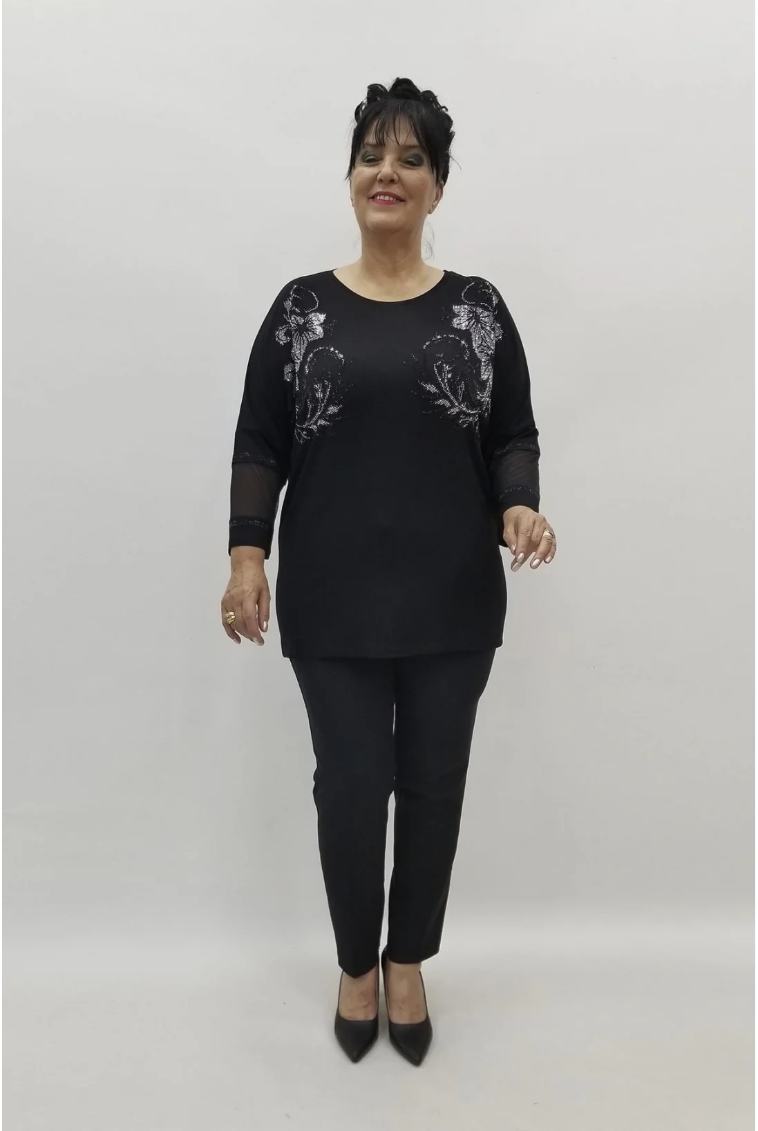 Miraggio Büyük Beden Bluz 98735 SİYAH