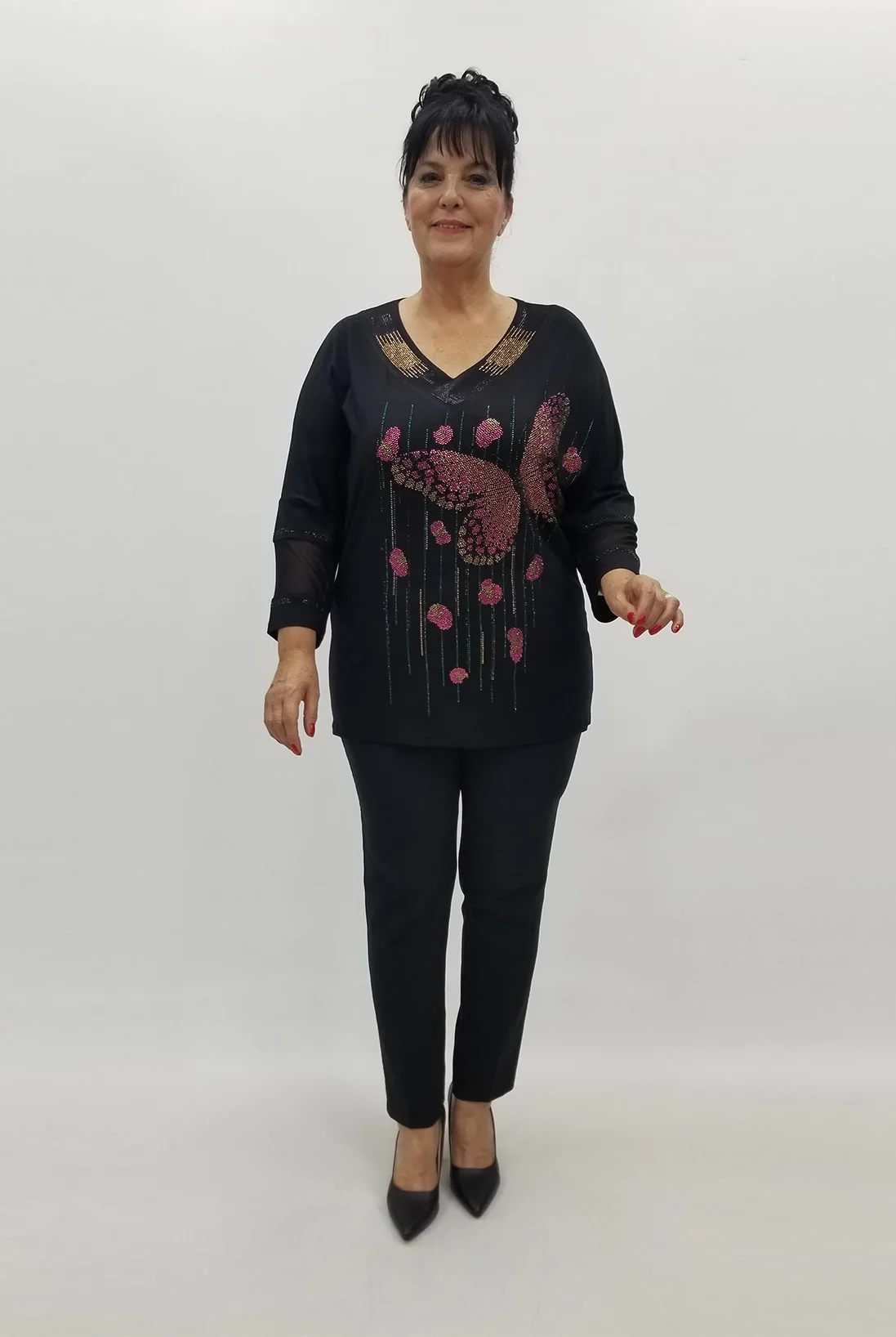 Miraggio Büyük Beden Bluz 98916 SİYAH