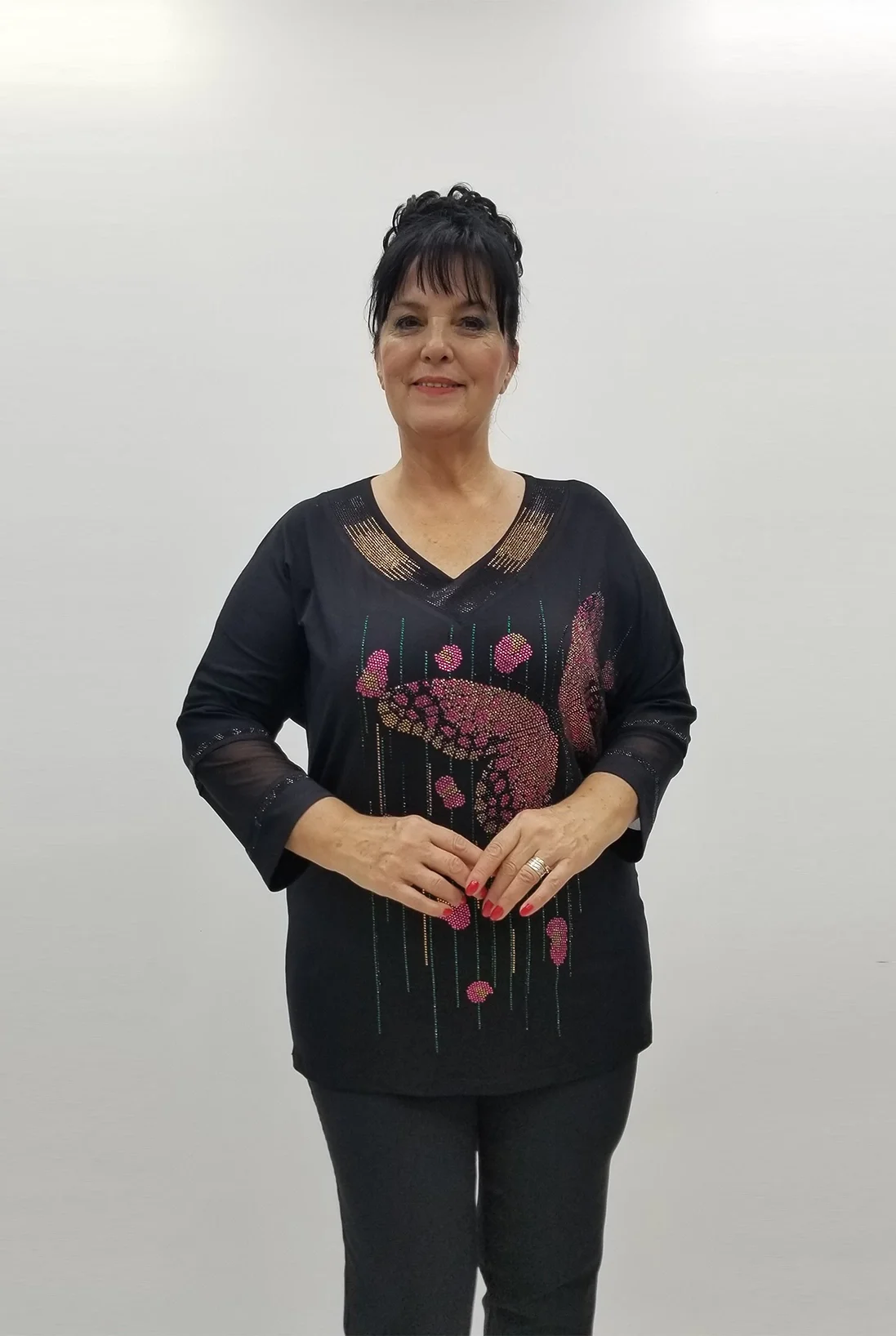 Miraggio Büyük Beden Bluz 98916 SİYAH