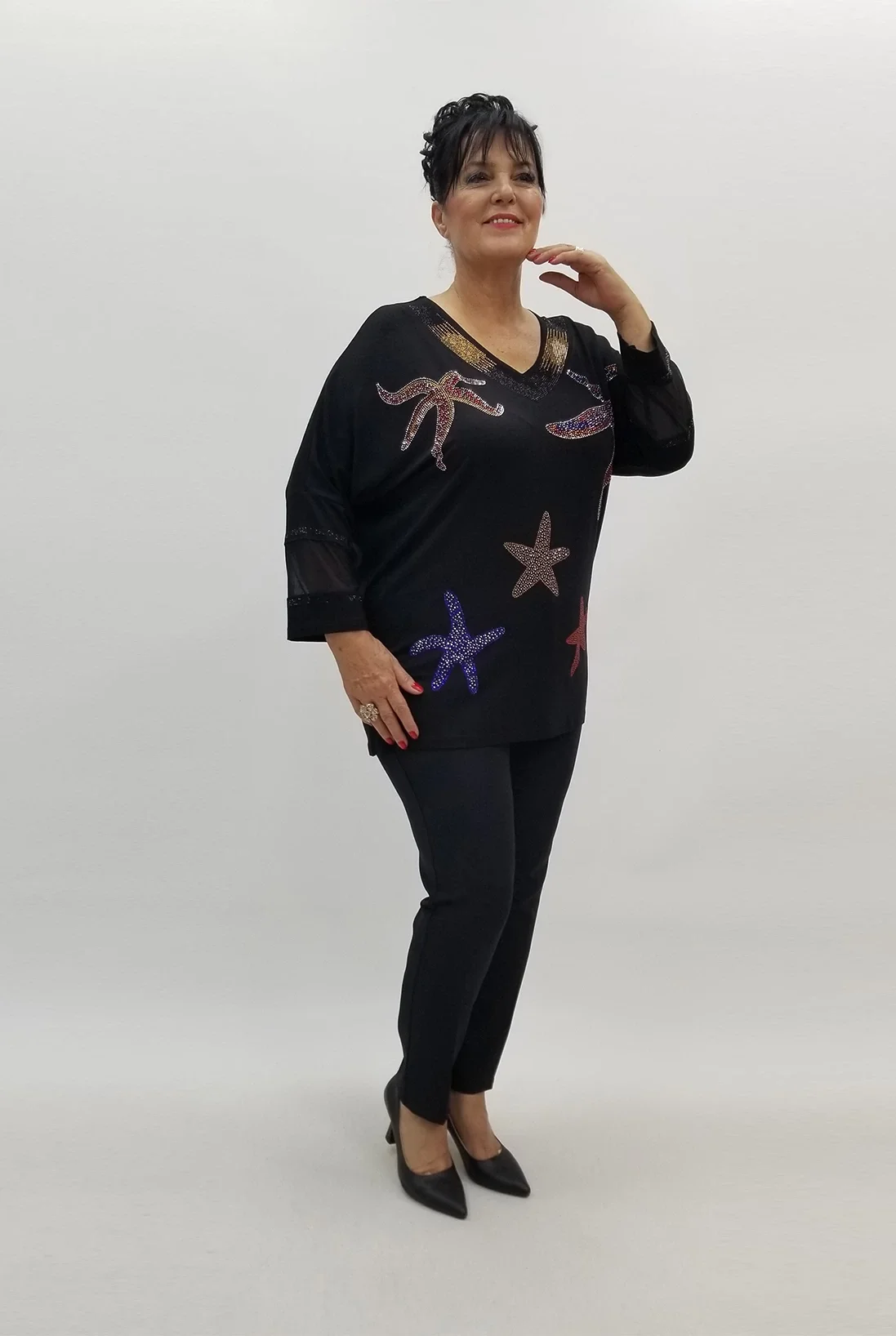 Miraggio Büyük Beden Bluz 98917 SİYAH