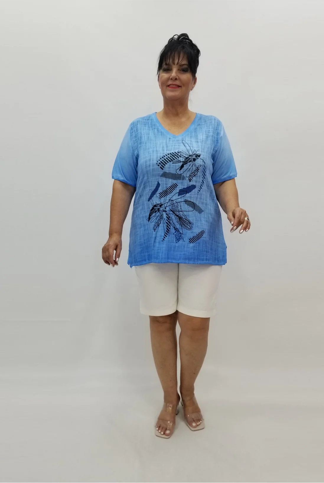 Miraggio Büyük Beden Bluz 98921 MAVİ