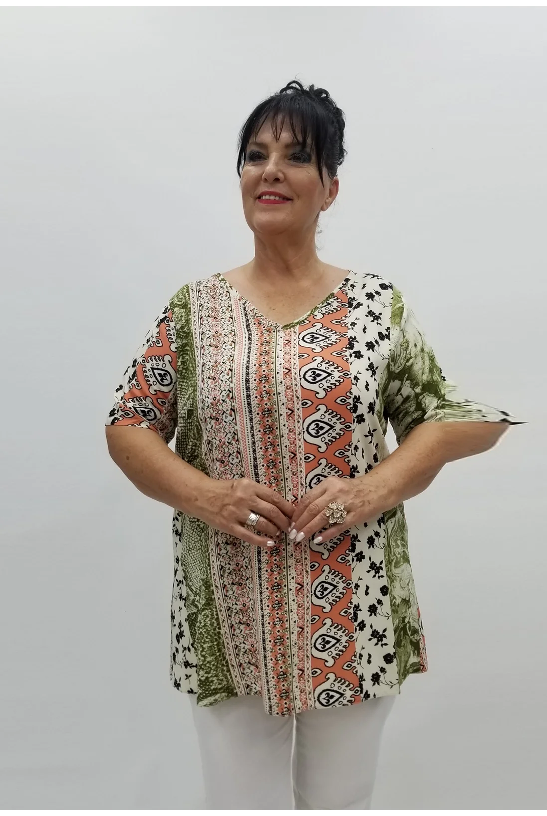Miraggio Büyük Beden Bluz 98929 HAKİ