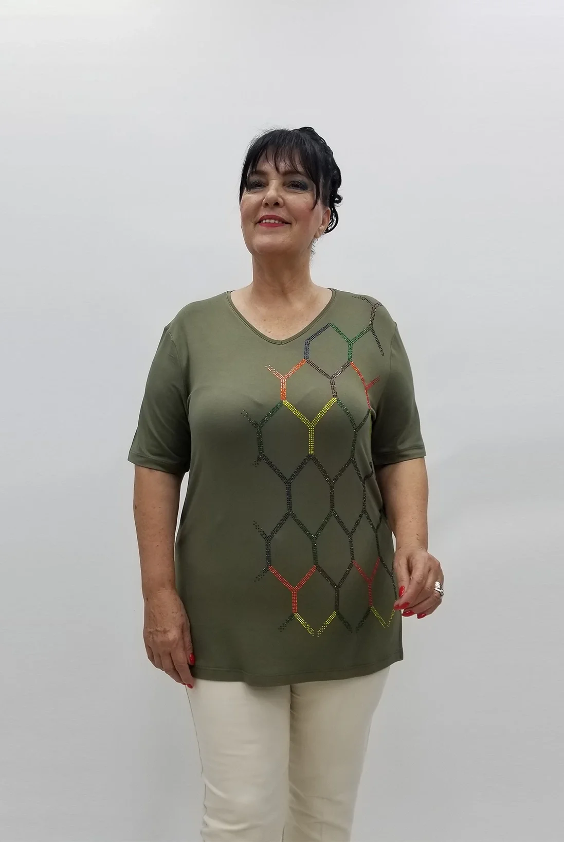 Miraggio Büyük Beden Bluz 98948 HAKİ