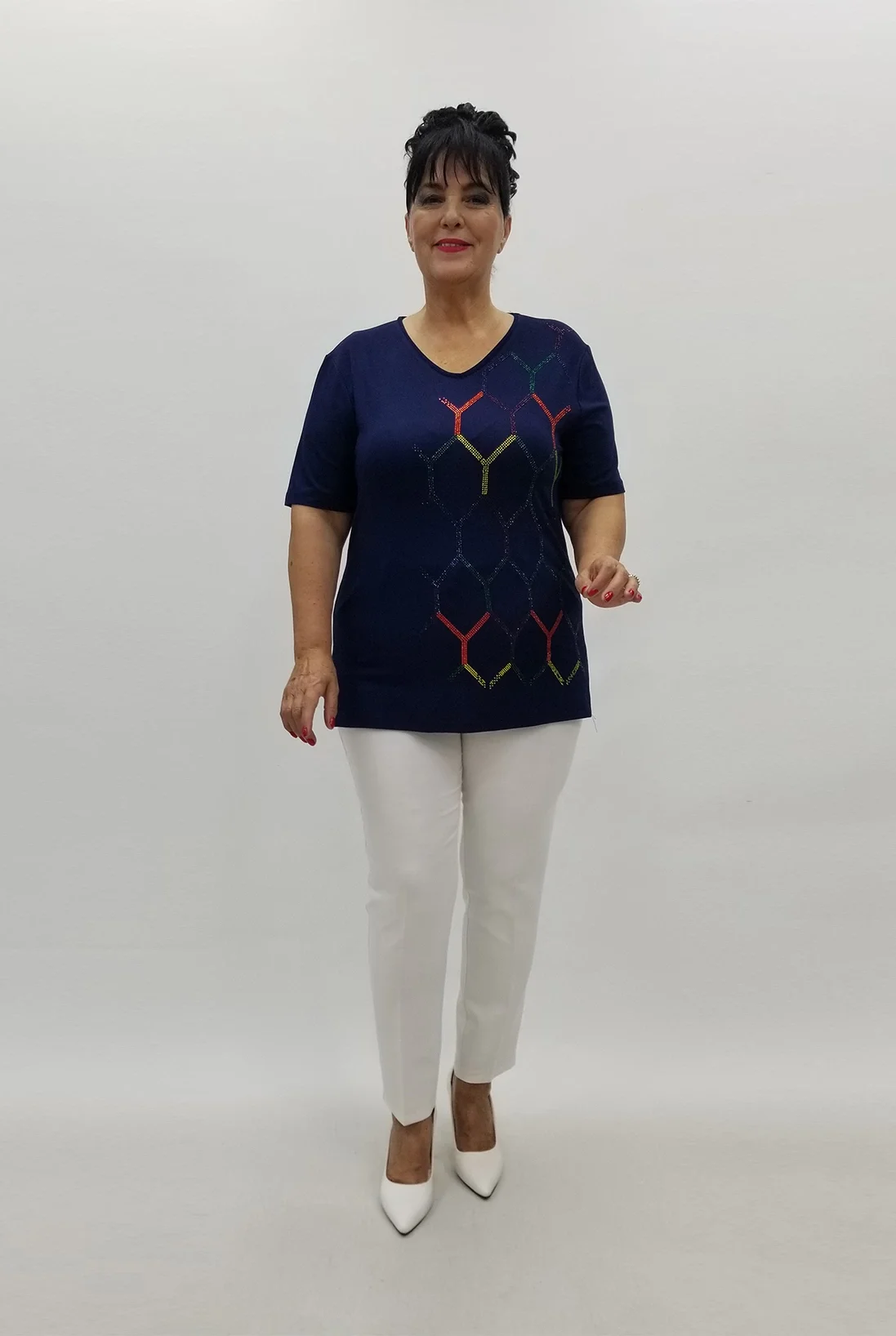 Miraggio Büyük Beden Bluz 98948 LACİVERT