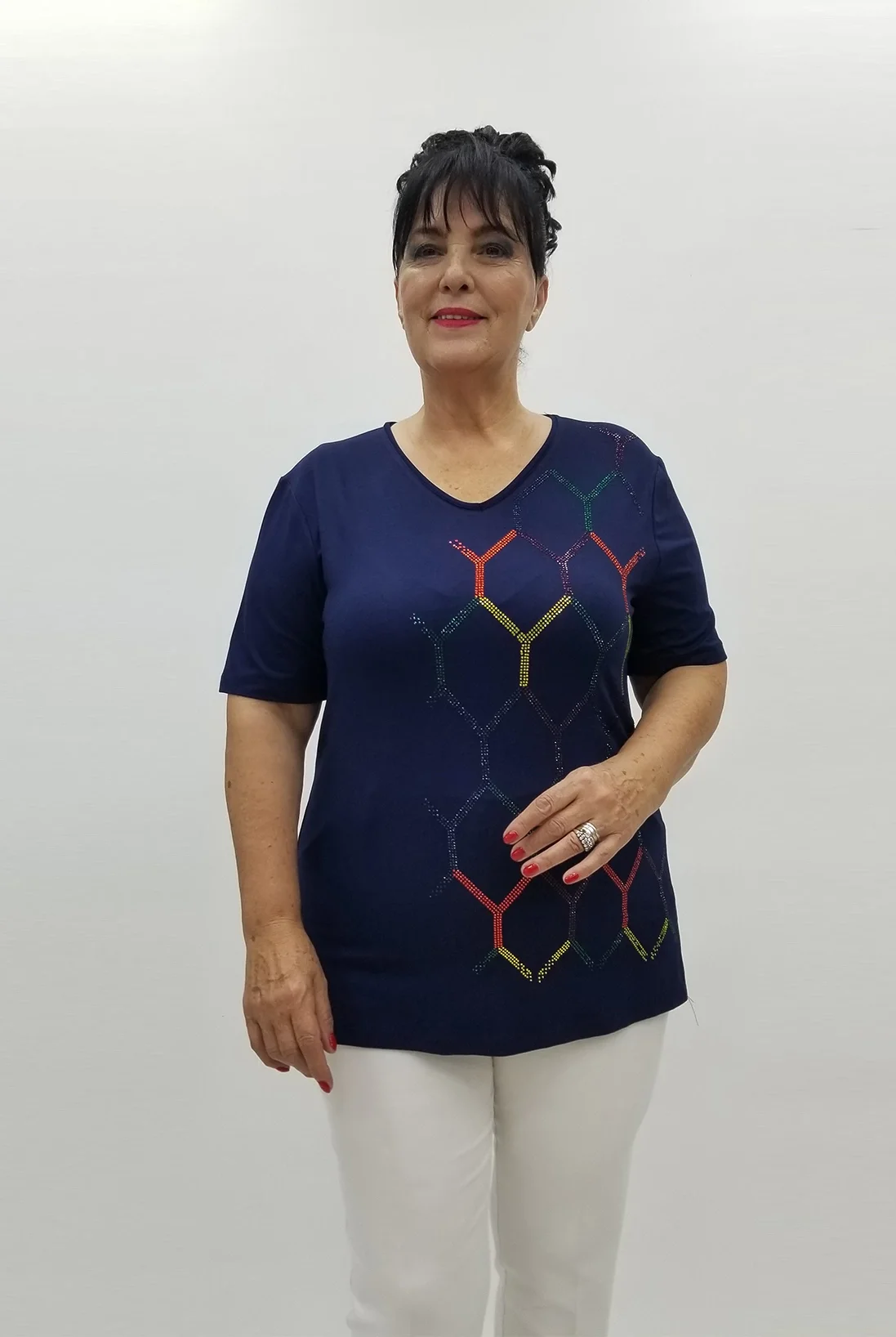 Miraggio Büyük Beden Bluz 98948 LACİVERT