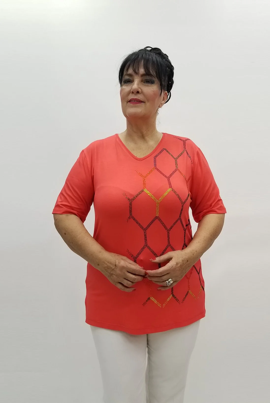 Miraggio Büyük Beden Bluz 98948 NAR ÇİÇEĞİ