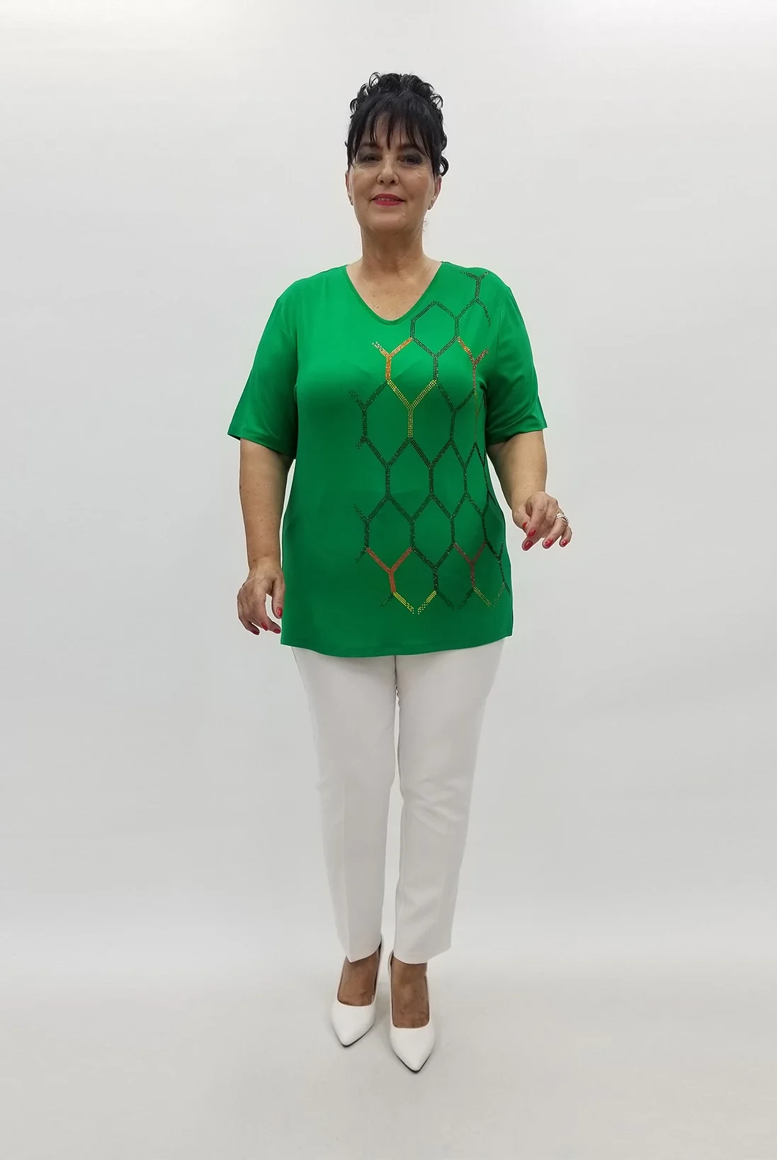 Miraggio Büyük Beden Bluz 98948 YEŞİL