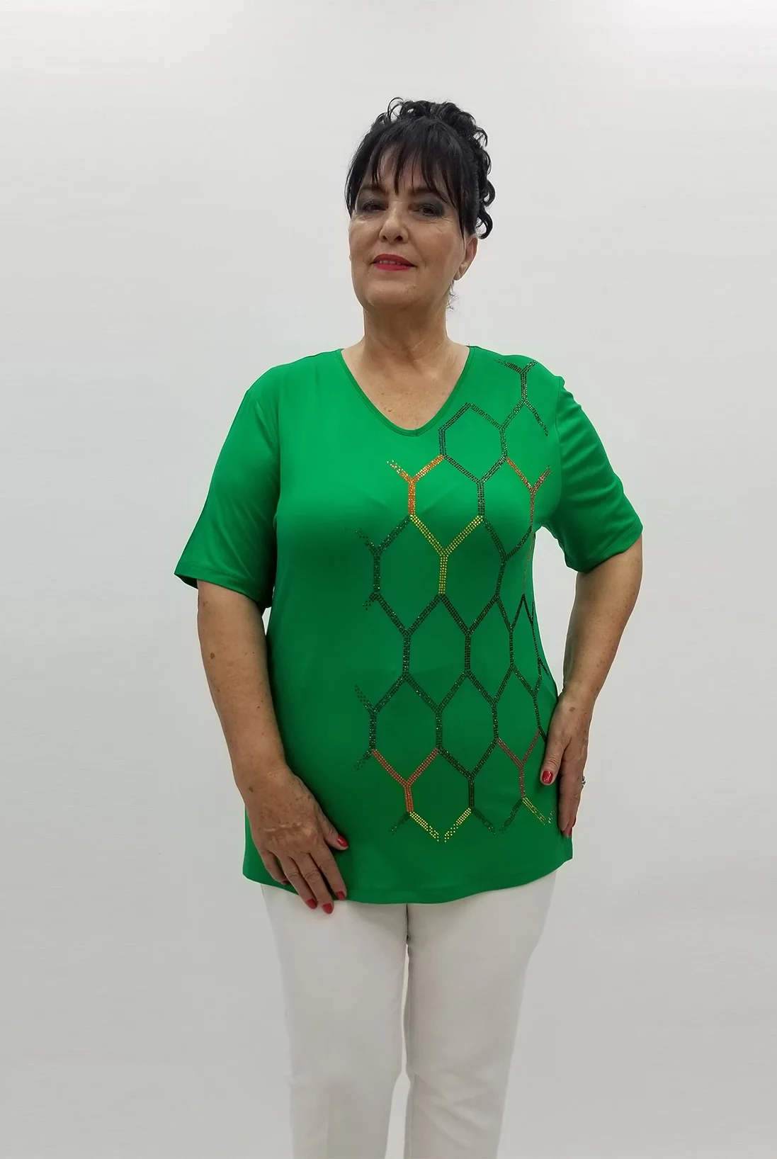 Miraggio Büyük Beden Bluz 98948 YEŞİL