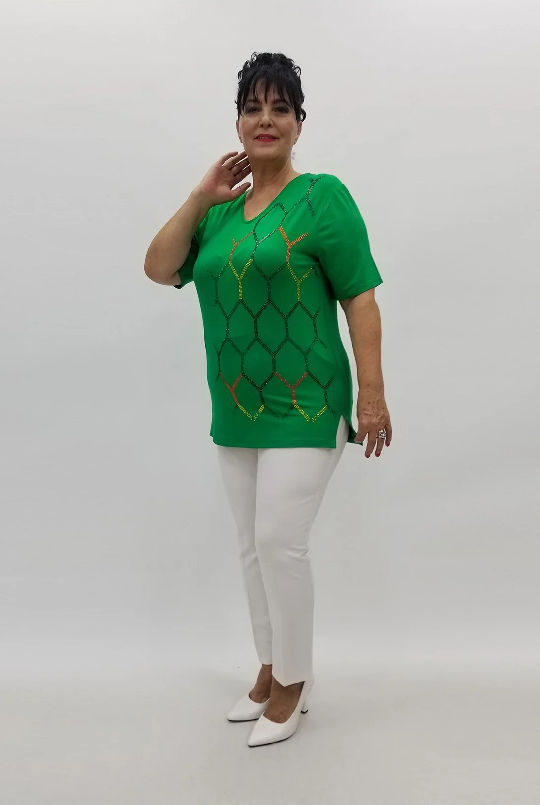 Miraggio Büyük Beden Bluz 98948 YEŞİL
